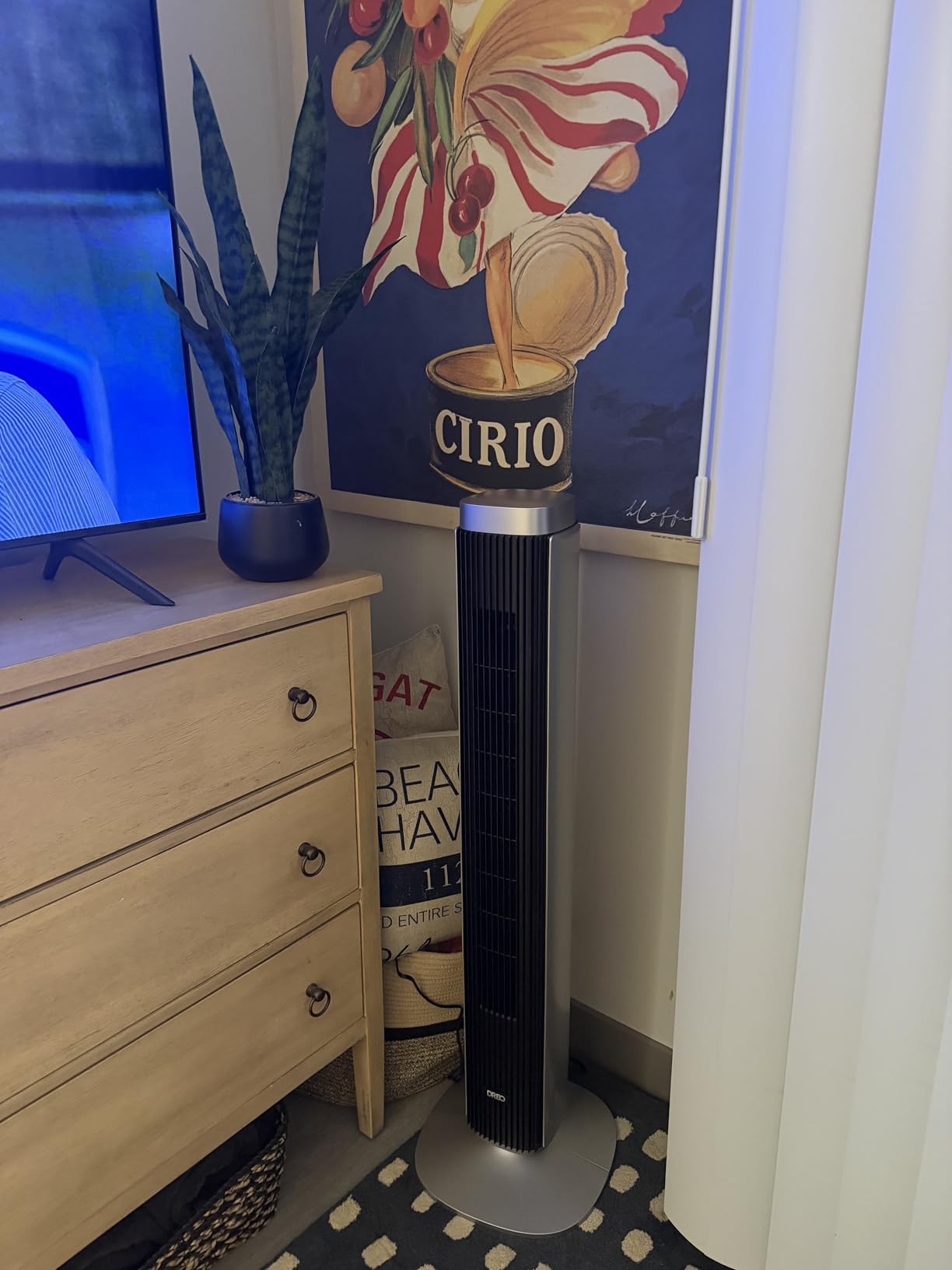 DREO Smart 42'' Tower Fan for Bedroom, 12 Speeds, 20dB Quiet Standing Fan | 40ft Far Airflow, 28 ft/s Cooling Airflow, 12 Speeds, 4 Modes, 90° Oscillating Fans for Indoors, 12H Timer, DC Motor customer photo 1