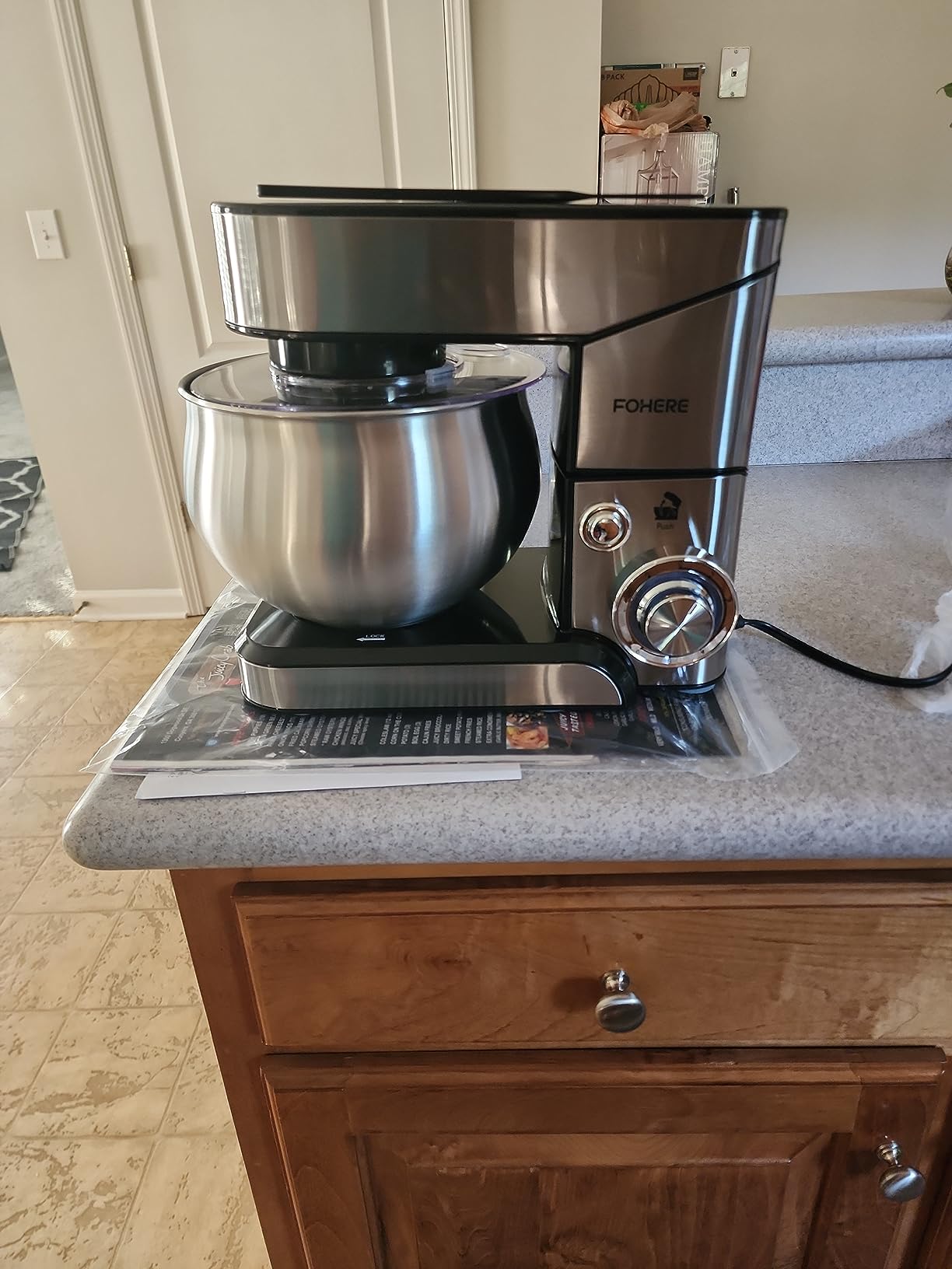 FOHERE Stand Mixer, 5.8 QT Stainless Steel Mixer with Dough Hook, Mixing Beater, Wire Whip, Dishwasher-safe, 6+P Speeds Tilt-Head Kitchen Dough Mixers for Cake customer photo 1