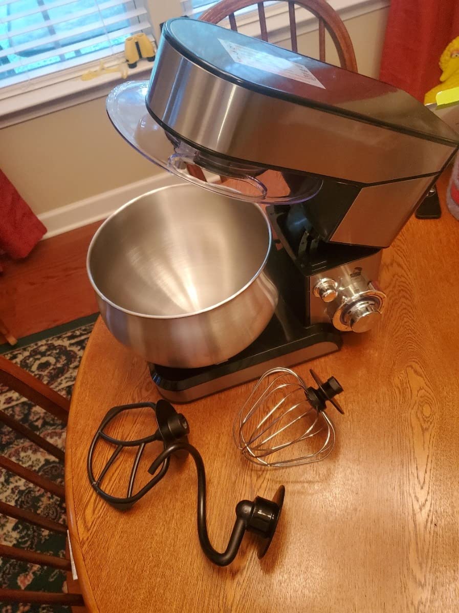 FOHERE Stand Mixer, 5.8 QT Stainless Steel Mixer with Dough Hook, Mixing Beater, Wire Whip, Dishwasher-safe, 6+P Speeds Tilt-Head Kitchen Dough Mixers for Cake customer photo 2