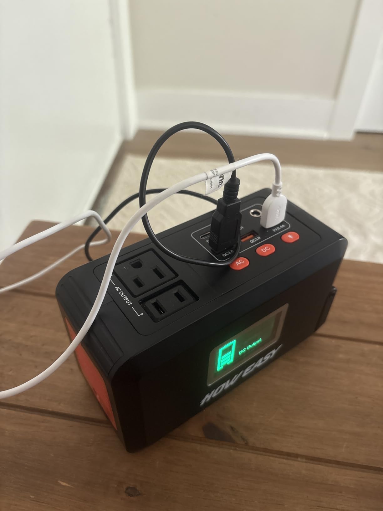 HOWEASY Portable Power Station,120W(240W Peak) Solar Generator,88Wh Lithium Battery Power with 110V AC Outlet/DC/USB/LED Light for Outdoor Camping Trip Hunting Emergency customer photo 1