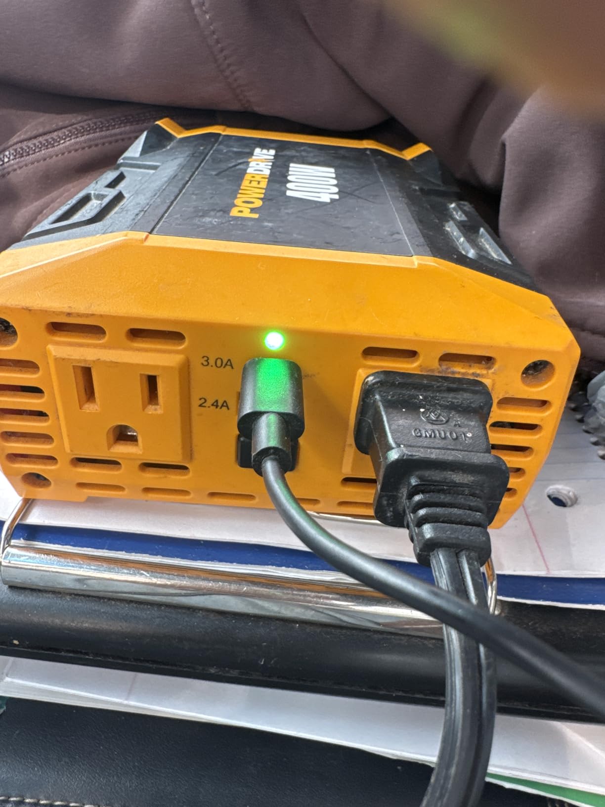 PowerDrive PWD400 400 Watt Power Inverter 12v DC to 110v AC with 2 Outlets and 2 Ports customer photo 2