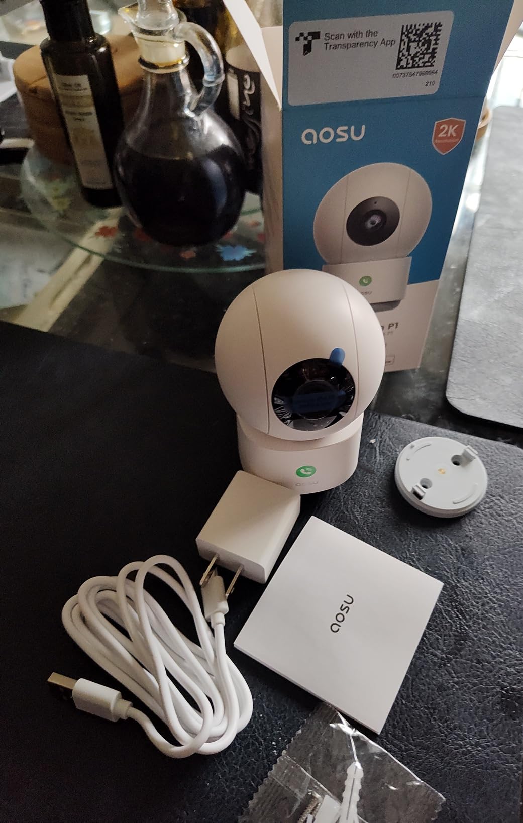 aosu 2K Security Camera Indoor, Baby Monitor Pet Camera 360-Degree for Home Security with 2.4 GHz Wi-Fi Router, One-Touch Call, Smart Motion Tracking, IR Night Vision, Compatible with Alexa customer photo 1