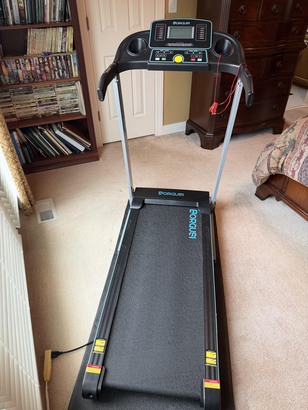 BORGUSI Treadmill with Auto Incline - 300 lb Capacity, 3.0HP Folding Electric Treadmill Up to 8.5 MPH Speed, Running Machine with 17.5