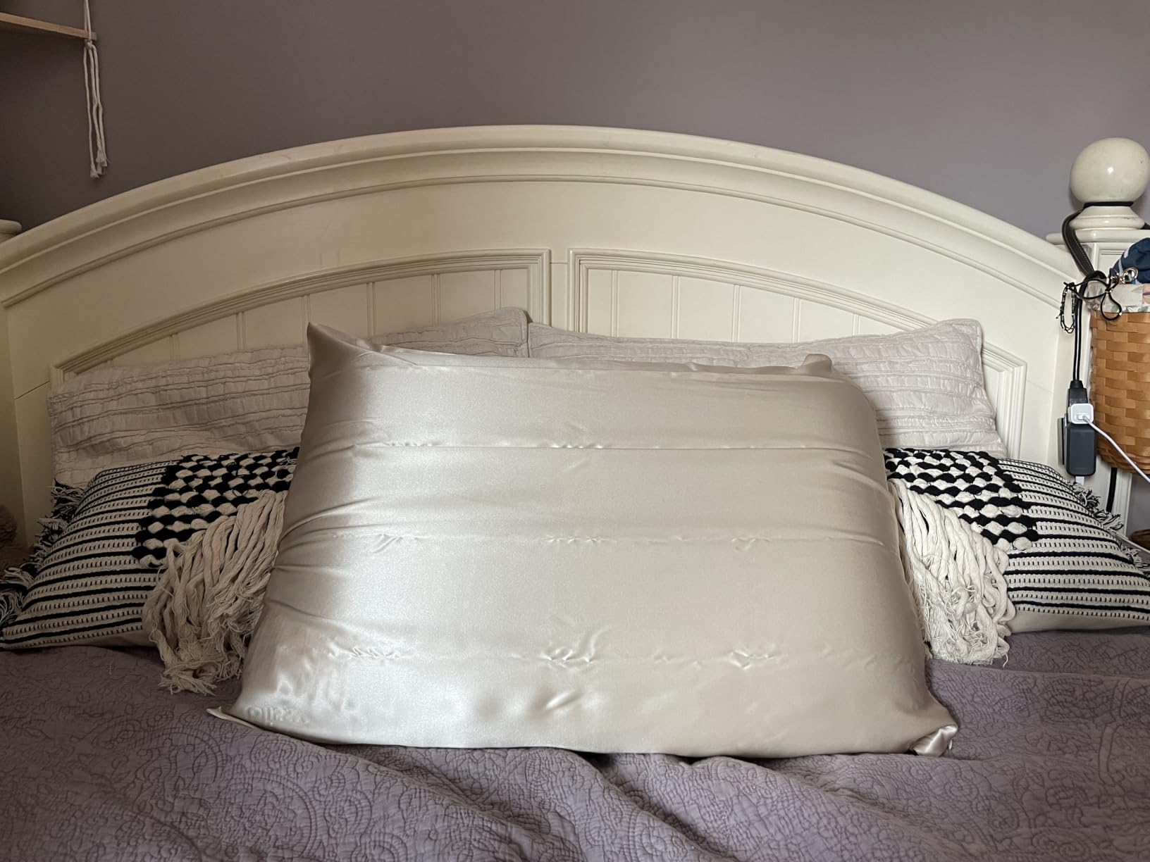 Blissy Silk Pillowcase - 100% Pure Mulberry Silk - 22 Momme 6A High-Grade Fibers - Silk Pillow Cover for Hair & Skin - Regular, Queen & King (Silver, Standard) customer photo 2