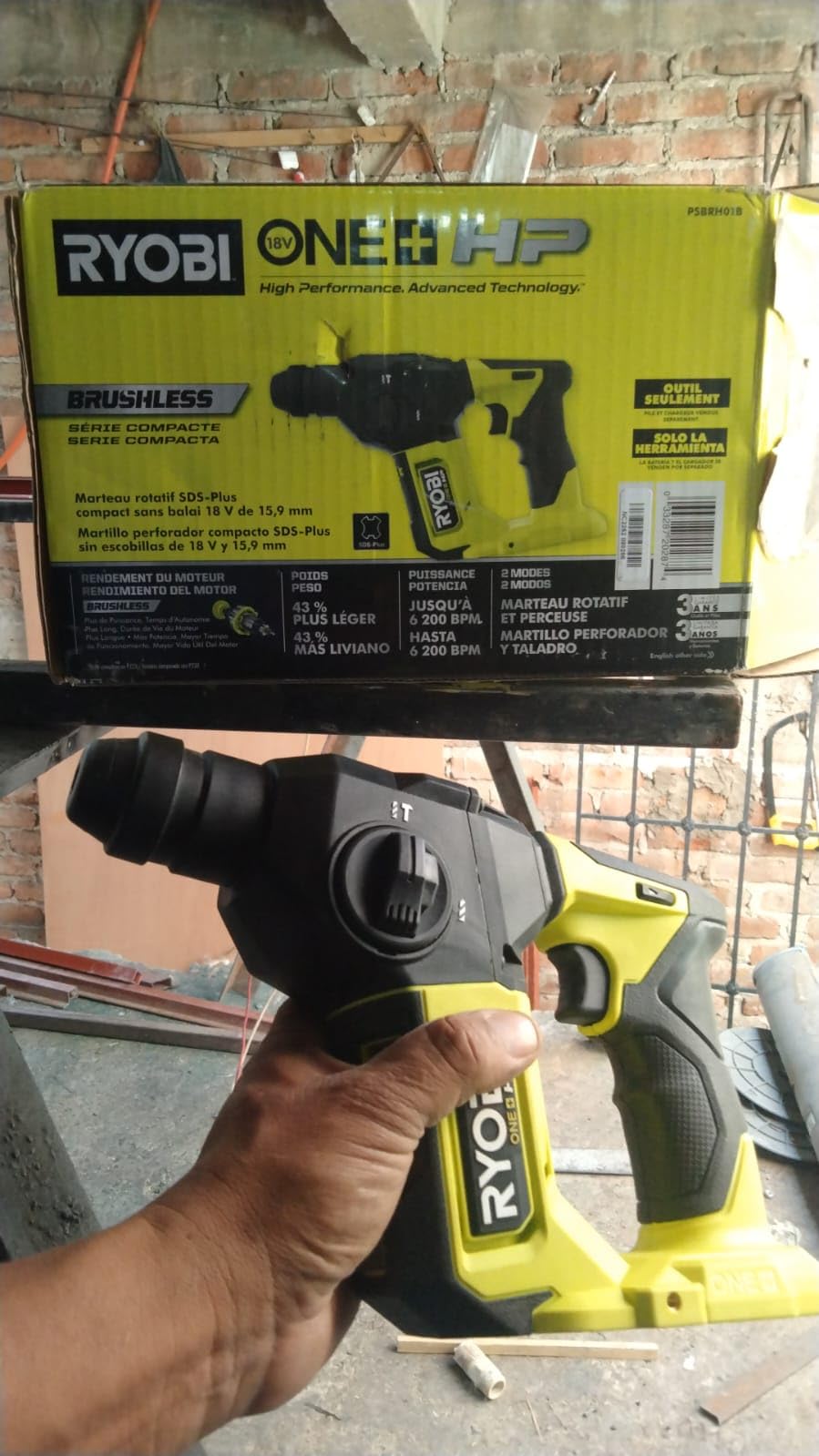ONEAND HP 18V BRUSHLESS Cordless Compact 5/8 in. SDS Rotary Hammer Tool ONLY customer photo 1