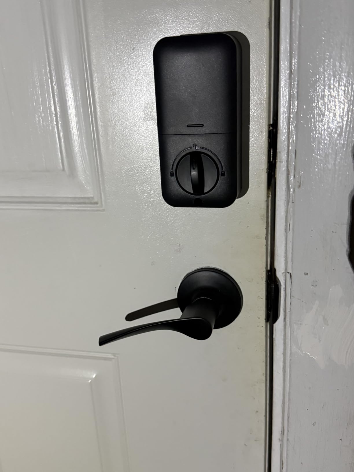 Veise Fingerprint Door Lock with 2 Lever Handles - Keyless Entry Door Lock, Electronic Keypad Deadbolt, Digital Smart Code & Front Handle Sets, Auto-Locking, Easy Installation, Matte Black customer photo 2