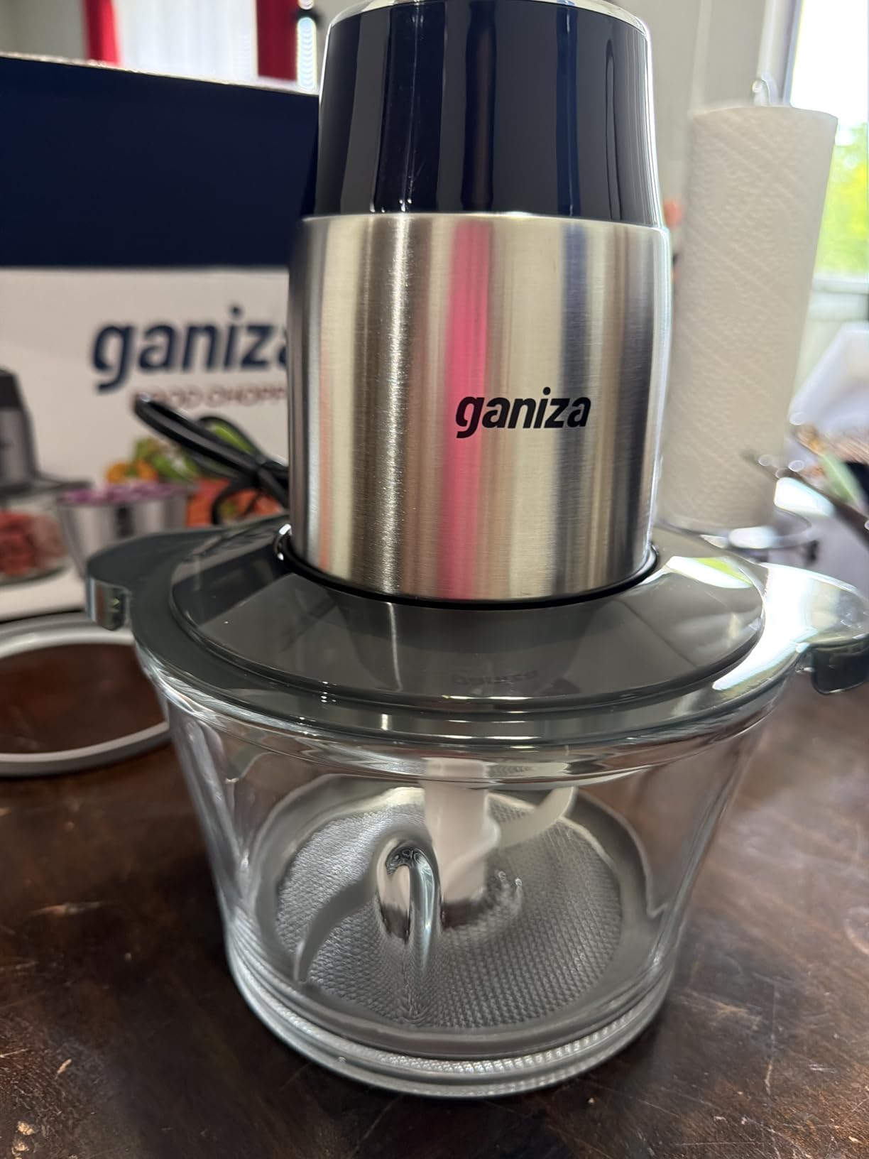 Ganiza Food Processors with 2 Bowls, 450W Meat Grinder Vegetable Chopper | 2-Speed Electric Food Chopper with 8 Cup Glass & 8 Cup Stainless Steel Bowls customer photo 2