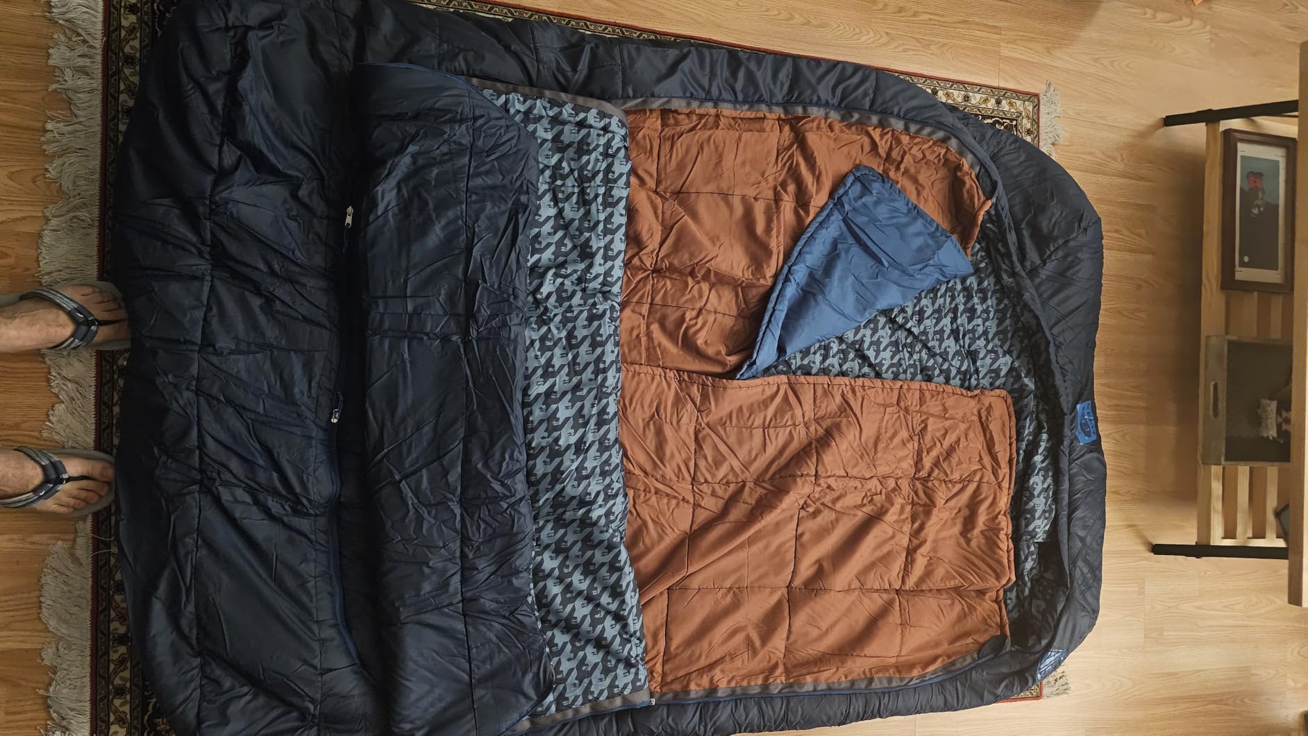 Kelty Tru.Comfort Doublewide 20 Degree Sleeping Bag - Two Person Synthetic Camping Sleeping Bag for Couples & Family Camping | Wider Than a Queen Sized Bed, Removable Top Layer, 2 Built-in Blankets, Oversized Hood, Recycled Fabrics + Synthetic Fill customer photo 2
