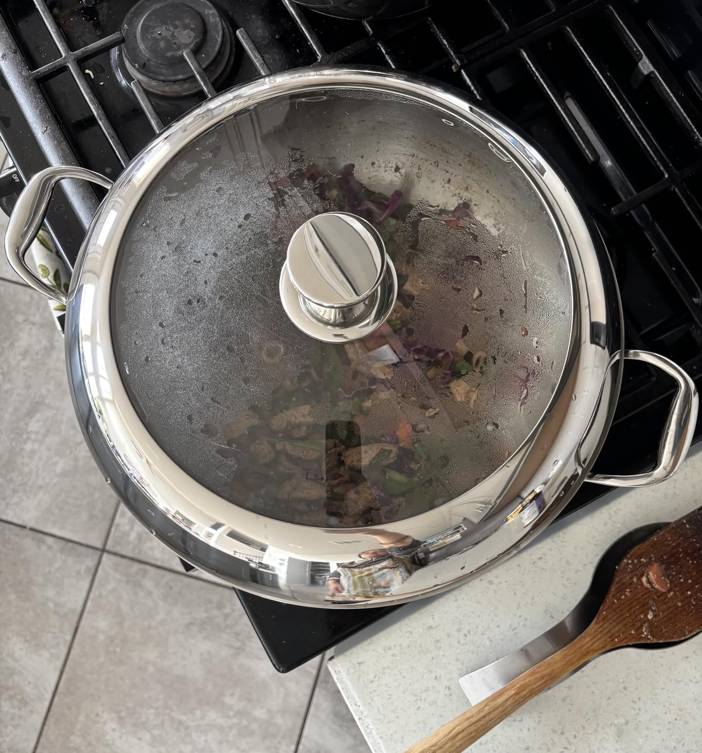 DELARLO Tri-Ply Stainless Steel Woks, 12 Inch Healthy Non-Toxic Cooking Wok Pan with Lid, Wide & Deep Cookware Stir-Fry Pans, Dishwasher and Oven Safe Up To 600°F, Works on Induction, Detachable Handle customer photo 1