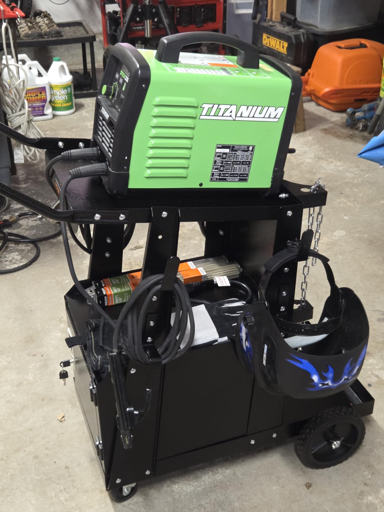 VEVOR Welding Cart, 3-Tier Welder Cart Heavy Duty 400 LBS Weight Capacity | 360° Swivel Wheels, 2 Tank Storage Safety Chains, Rolling MIG Welder Cart for TIG, ARC, MMA, Plasma Cutter Welding Machine customer photo 2