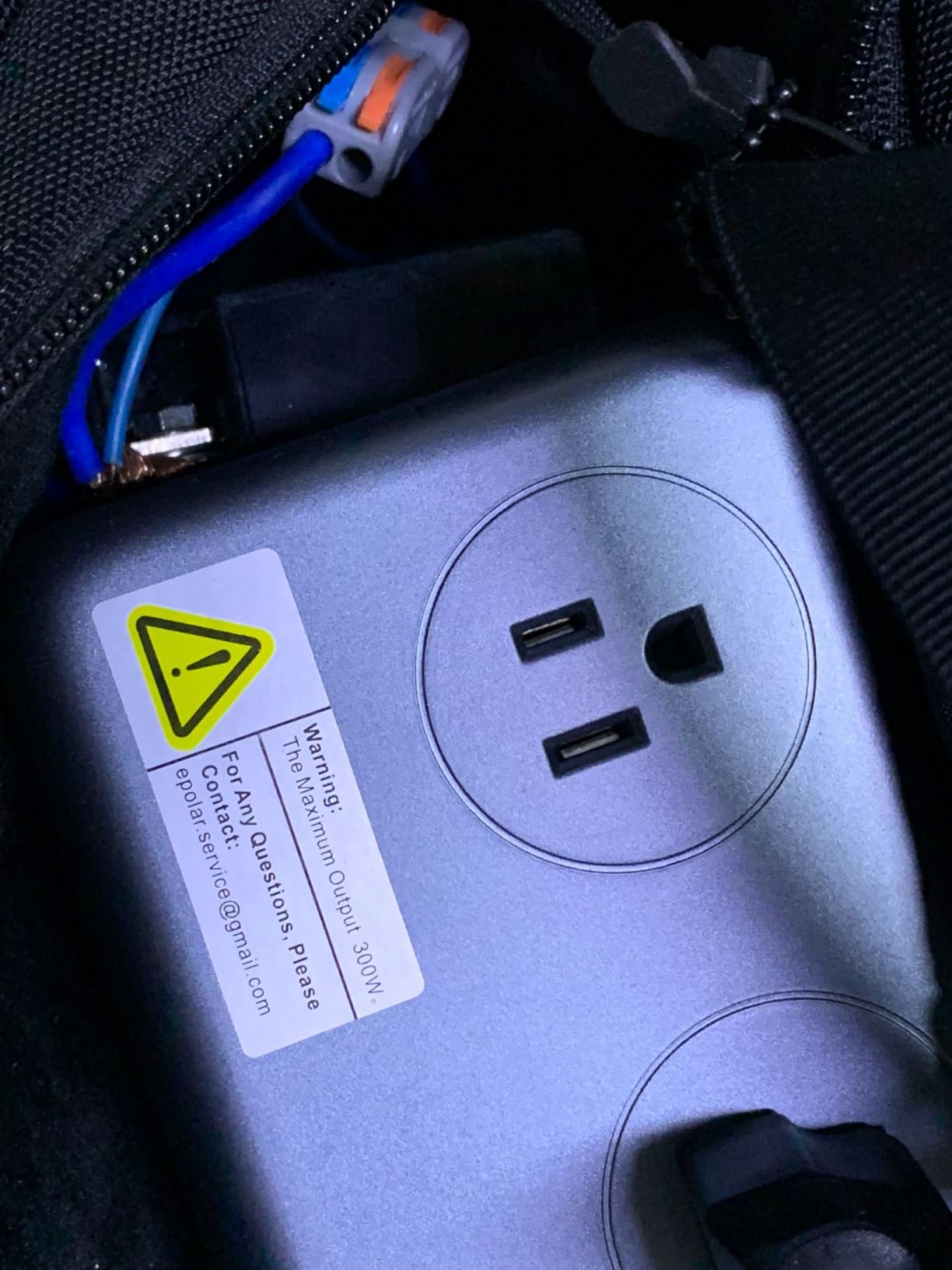 300W Car Power Inverter Pure Sine Wave with 60W PD USB-C, Power Inverters for Vehicles DC 12V to 110V AC, Car Inverter Power Outlet with XT60 Cable (Grey) customer photo 1