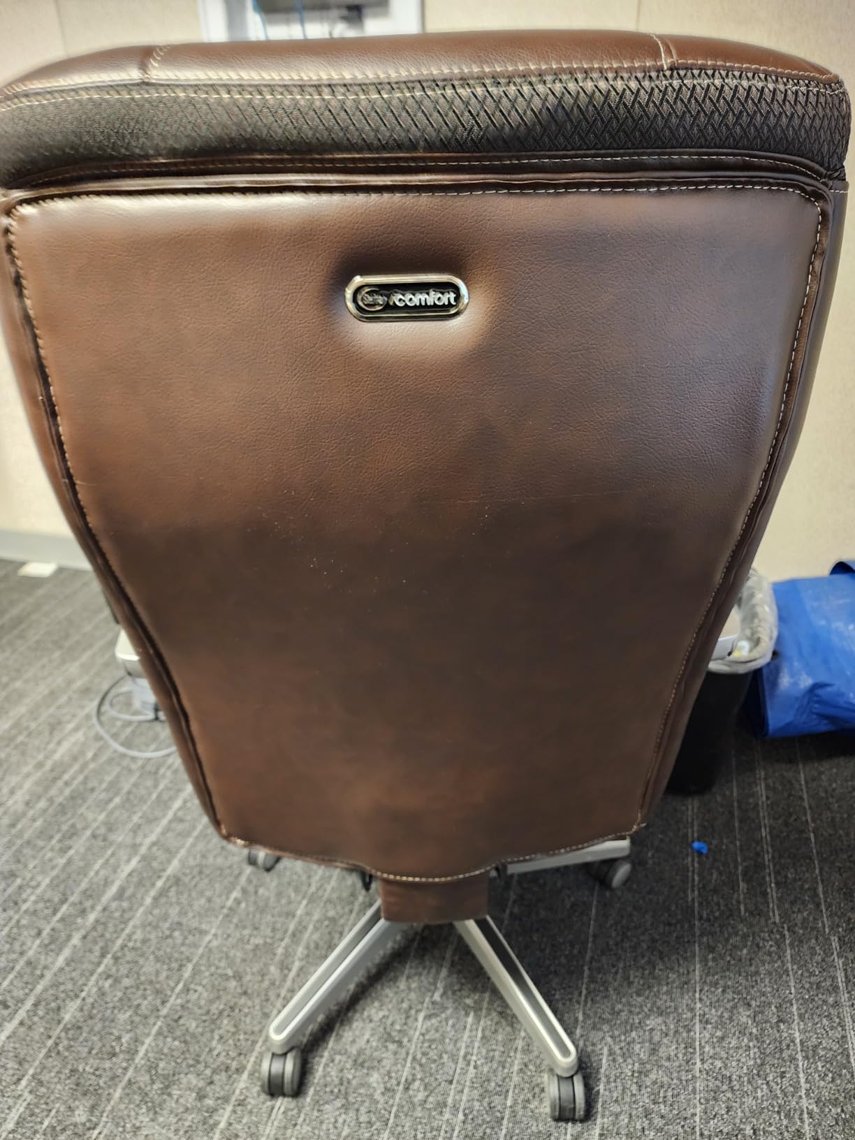 iComfort i6000 Series Big & Tall Ergonomic Bonded Leather High-Back Executive Chair, Brown/Silver customer photo 2