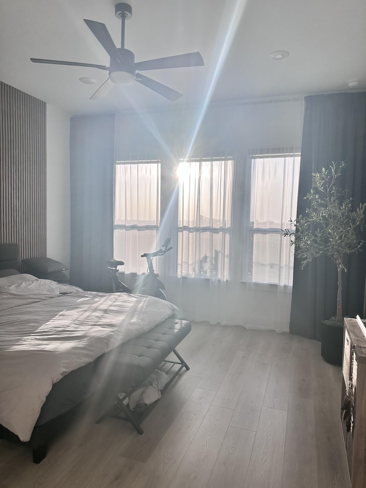 SmartWings Motorized Zebra Shades with Valance, Customized Size Smart Electric Light Filtering Day Night Sheer Blinds for Window Living Remote Control Optional, 85% Blackout 95mm Ingrid Linen White customer photo 1
