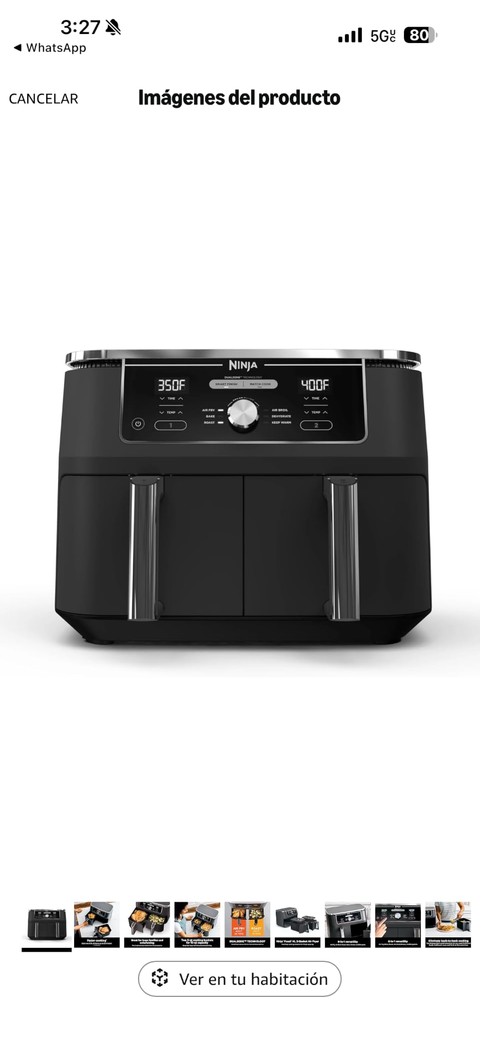 Ninja Foodi Air Fryer, 10 Qt DualZone, 6-in-1, Black, DZ302 - 2x5 Qt Baskets customer photo 2