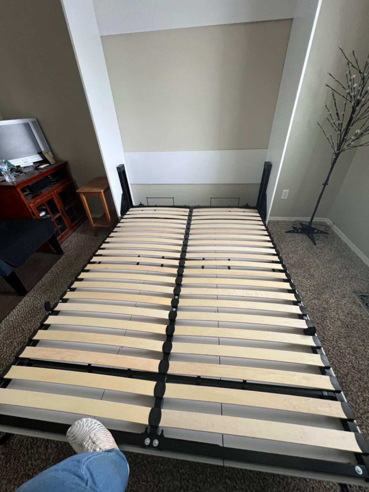 Bestar Claremont 59W Full Murphy Bed in Platinum Gray, Dual Piston Mechanism, Multipurpose Bedroom, Guest Room, or Living Room customer photo 1