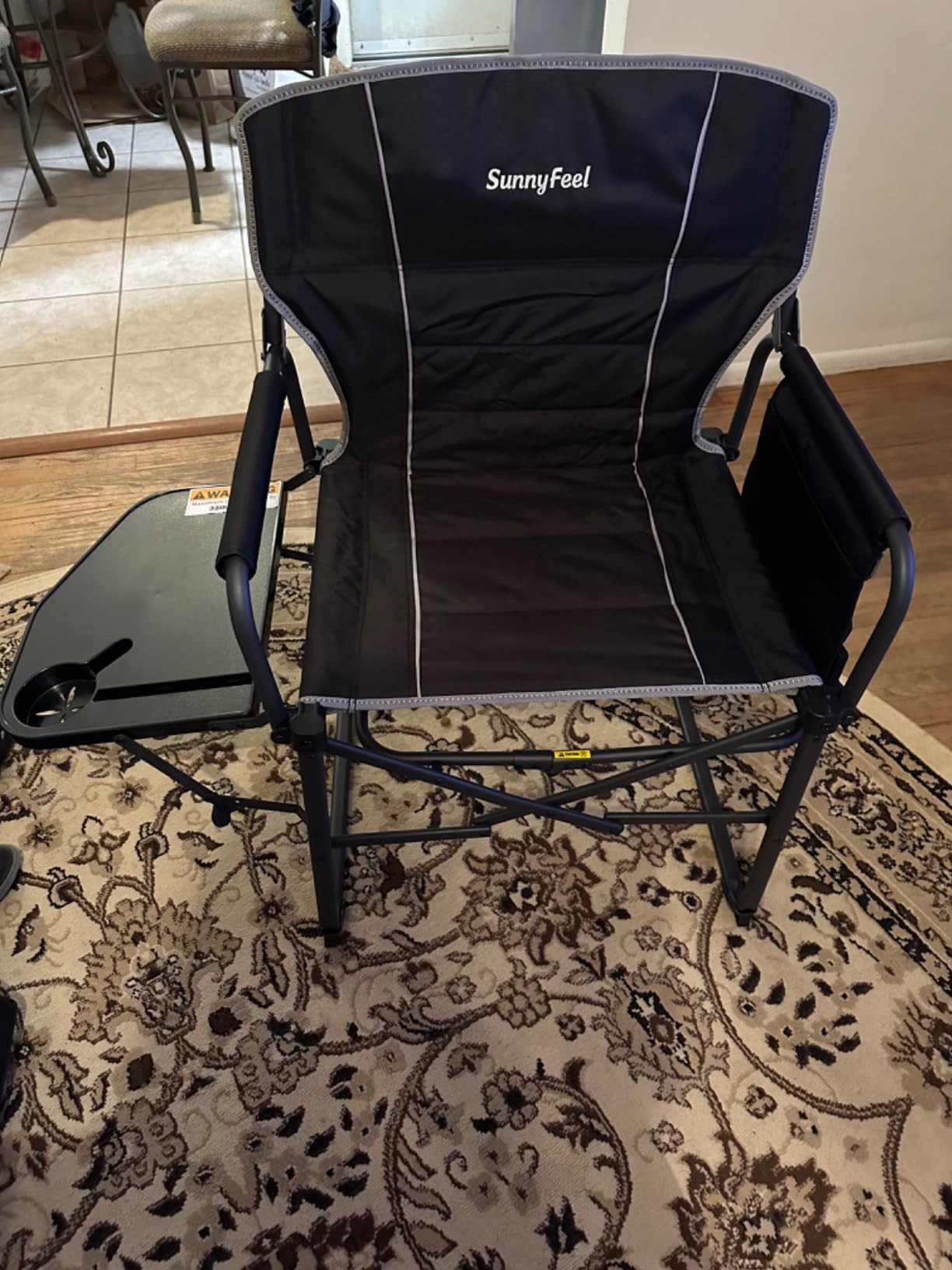 SUNNYFEEL Oversized Directors Chair 500 LBS Heavy Duty, Portable Folding Chair with Side Table, Pocket for Beach, Fishing,Trip,Picnic,Lawn,Concert Outdoor Foldable Camp Chairs customer photo 2