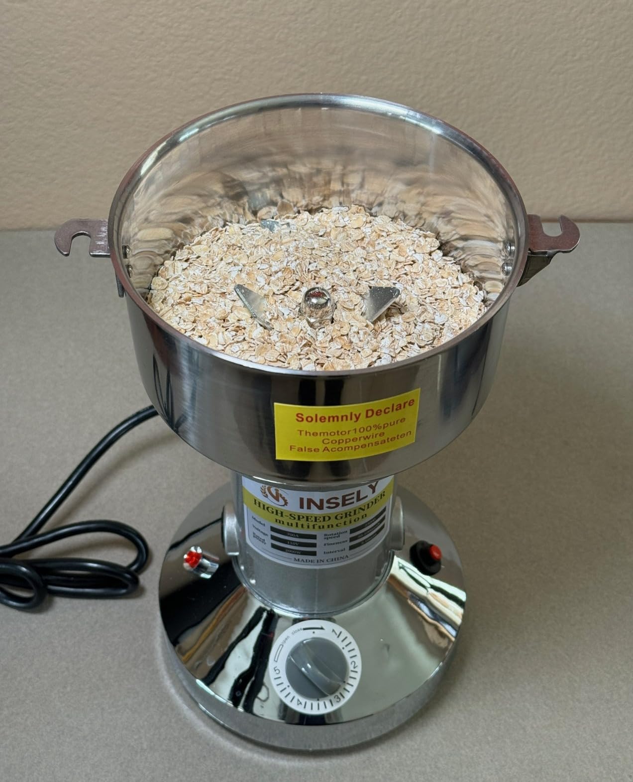 Grain Mill Grinder 2000g High Speed Food Grain Mill Stainless Steel Seeds Flour Nut Wheat Corn Spices & Seasonings Dry Grinder Electric Machine Grinder for Kitchen customer photo 2