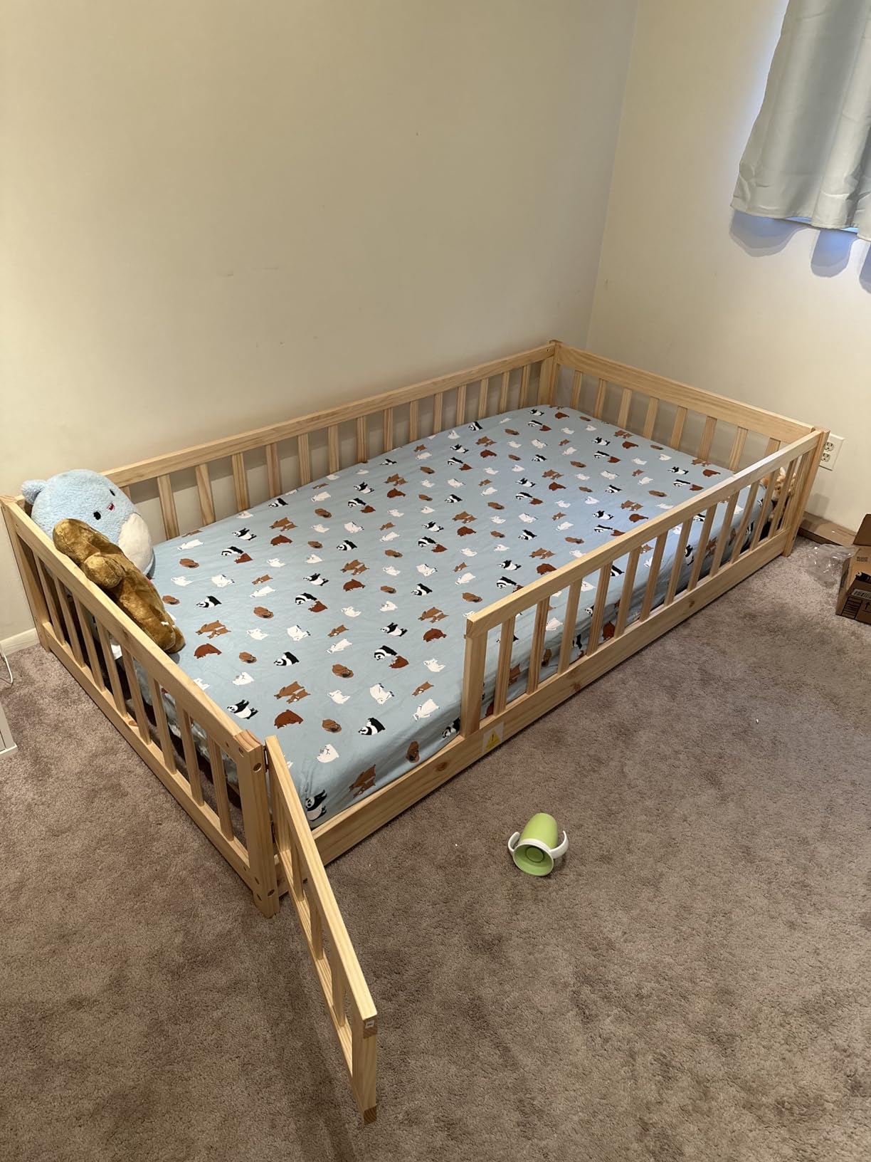 Bellemave Twin Montessori Floor Bed Frame with Slats, Natural customer photo 2