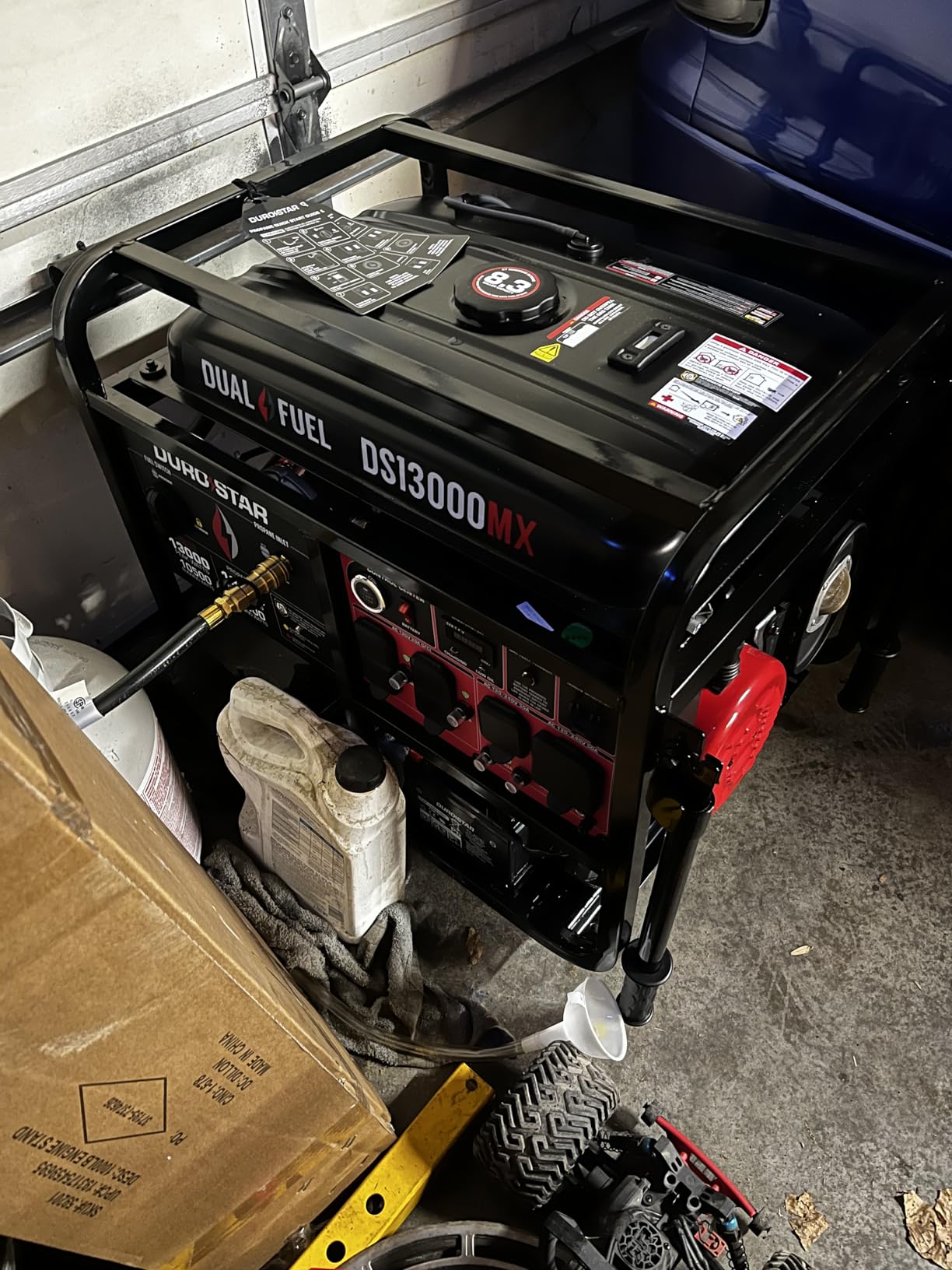 DuroStar DS13000MX 13,000-Watt 500cc Dual Fuel Portable Generator - Gas and Propane, Remote Electric Start, Whole Home Power Backup, Transfer Switch Ready customer photo 1