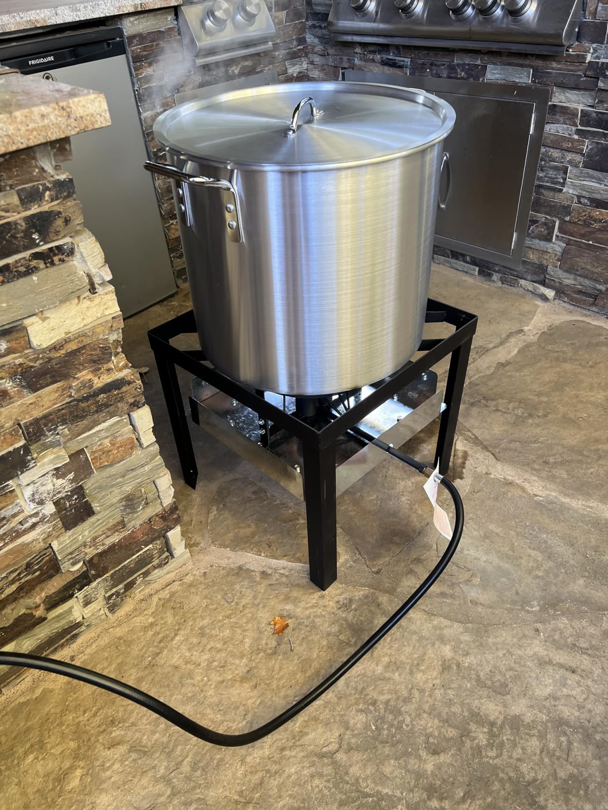 30QT & 10QT Outdoor Fryer | Turkey Fryer | Seafood Boil Pot | Cover & Skimmer Included | 50,000BTU Propane Burner | Aluminum Deep Fryer Pot with Basket | Crab, Seafood & Crawfish Boiler customer photo 1