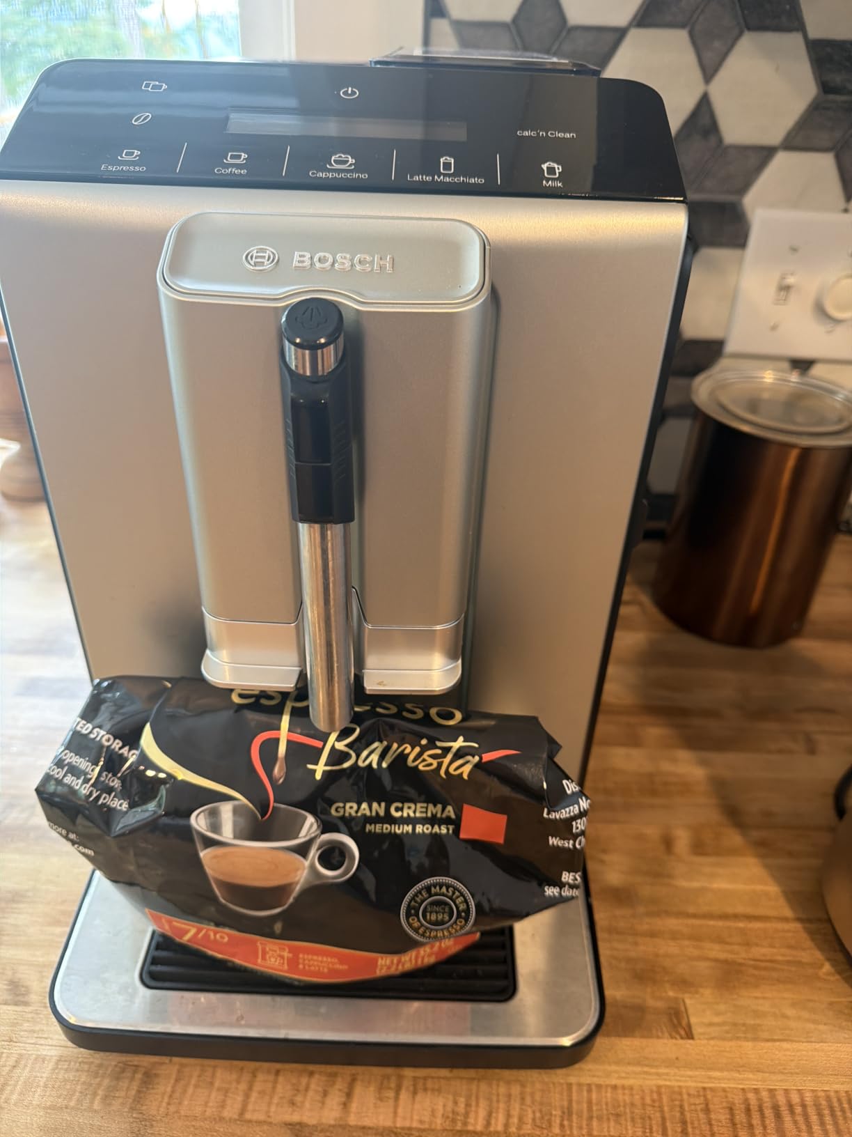 Bosch Fully Automatic Coffee and Espresso Machine - One-Touch Drinks, Barista Style, Double Cup Super Coffee Maker - Large Bean Capacity - Easy Clean, Maintenance - Silver- TIU20307 customer photo 1
