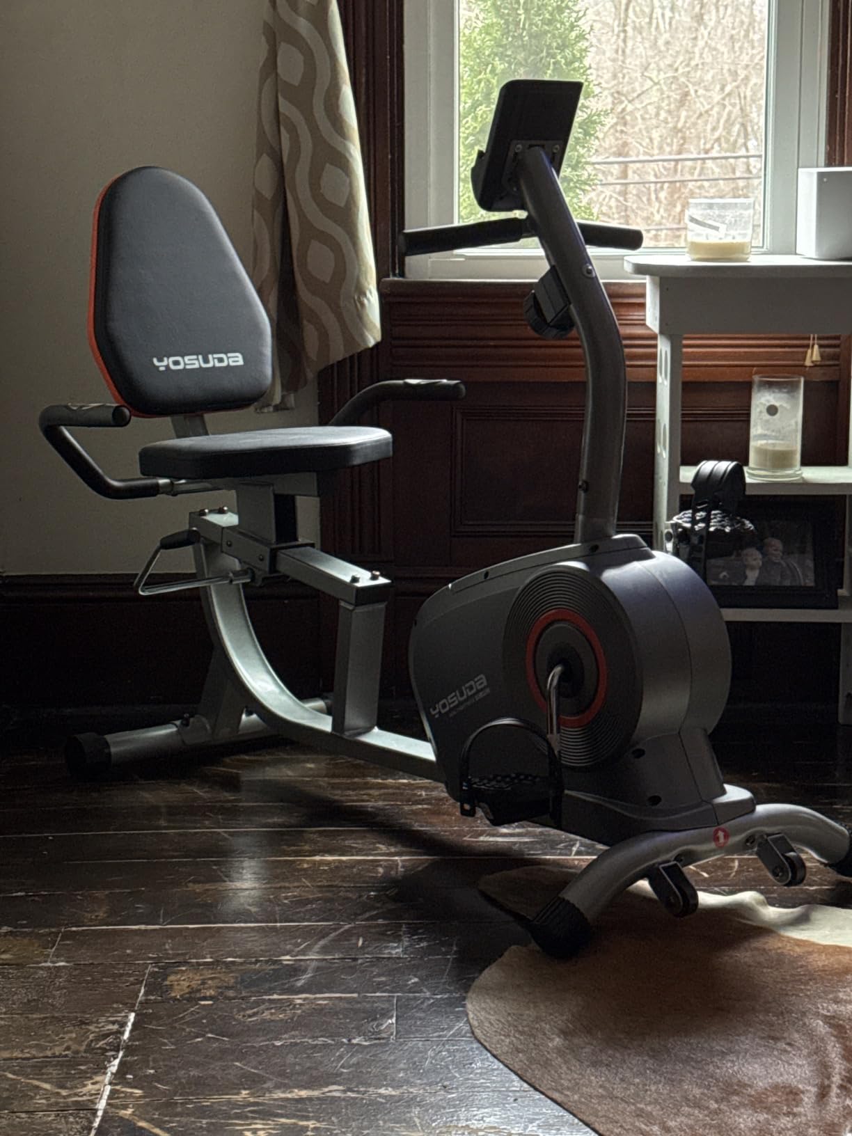 YOSUDA Recumbent Exercise Bike for Home,Magnetic Staionary Bike for Seniors/Adults with Adjustable Seat, 350LB Capacity, 16-level Resistance, LCD Monitor & Pulse Sensors customer photo 2