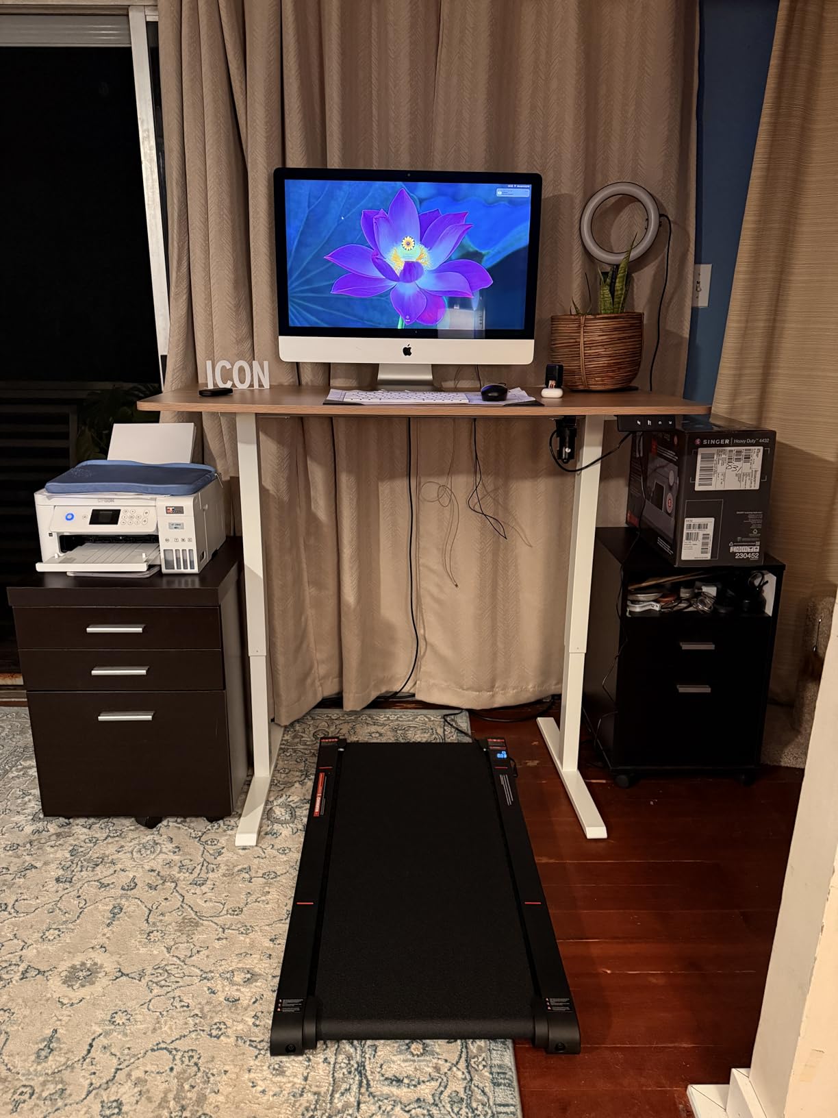 TIQLAB 48 X 24 Inch Height Adjustable Electric Standing Desk, Maple | Smooth Height Adjustment, 2 Memory Presets, One-Touch Control, Stable Steel Frame, 176 lbs Capacity, Easy Assembly customer photo 2