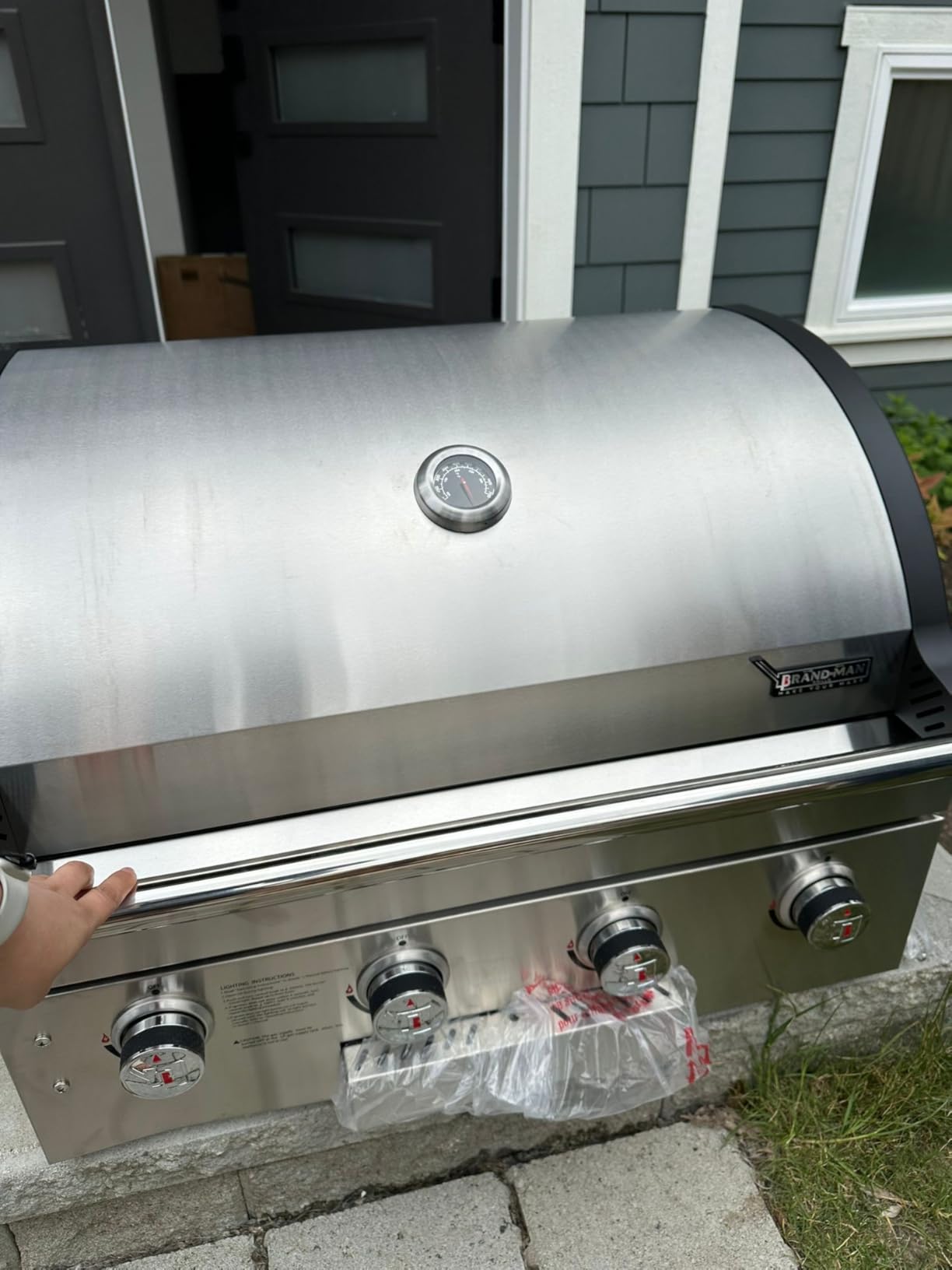 Brand-Man Built-In Gas Grill Head, 30-Inch 4-Burner Outdoor Kitchen Grill | Natural Gas Convertible Propane BBQ Island, Heavy Duty Stainless Steel with Cast Iron Grates and Griddle, 40,000 BTUs customer photo 2