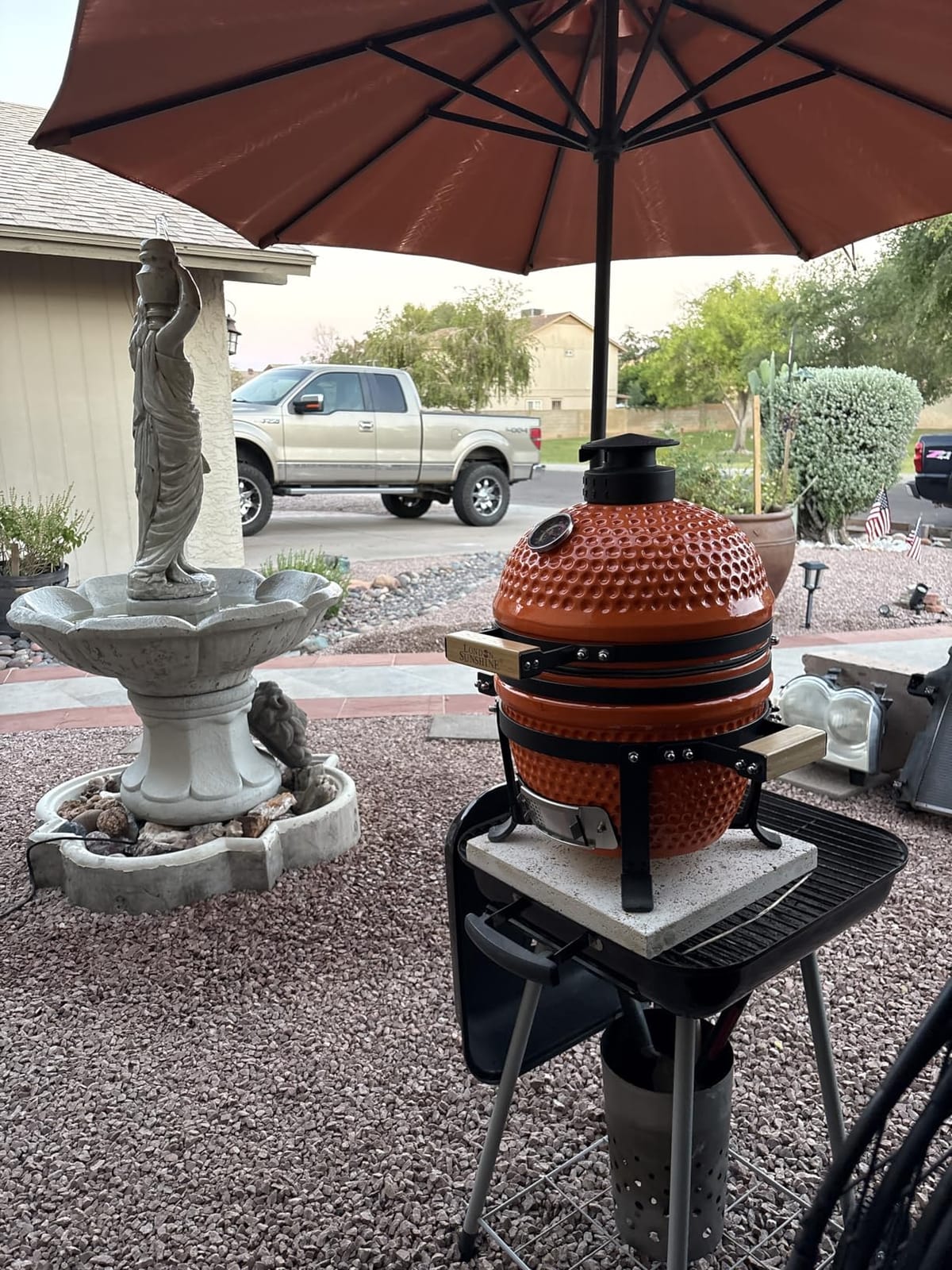 London Sunshine Ceramic BBQ Charcoal Kamado Grill 13 inch Portable Tabletop BBQ Bright Gray customer photo 2