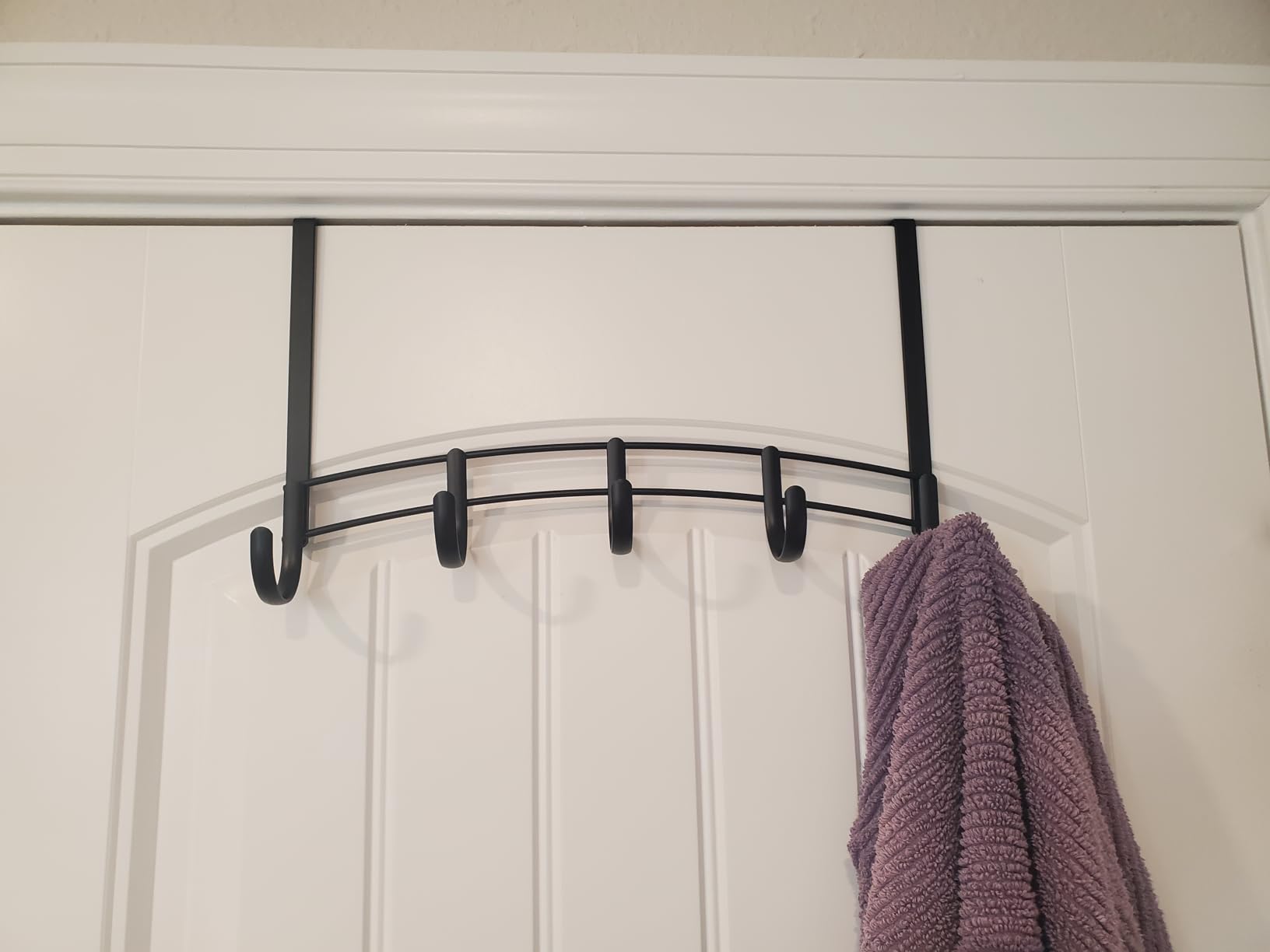 LYNK Professional Over the Door Hooks - 9 Hook - Over the Door Coat Rack - Over the Door Hanger - Hanging Towels or Clothes - Bathroom, Bedroom, Laundry Room - Lifetime Ltd. Warranty, Black customer photo 2