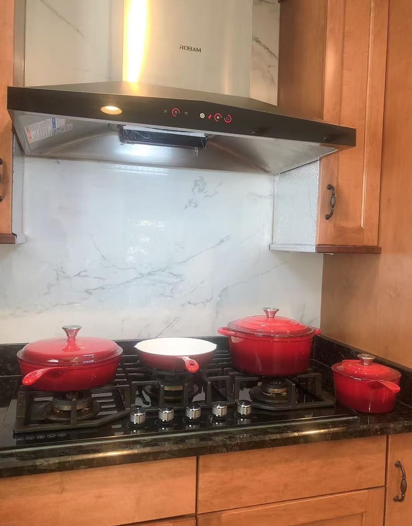 MAISON ARTS 7 Piece Enameled Cast Iron Pots and Pans Set, Red | Induction Compatible, Durable Enamel Cookware Dutch Oven Set, 100% PFOA-PFOS Free Non Toxic customer photo 2