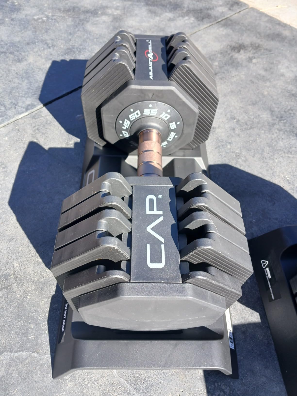 CAP ADJUSTABELL Adjustable Dumbbell Set, Premium Quick Select Adjustable Weights for Strength Training, Singles & Pairs, 25 LB & 55 LB, Hex Dumbbells, Multiple Handle Options customer photo 2