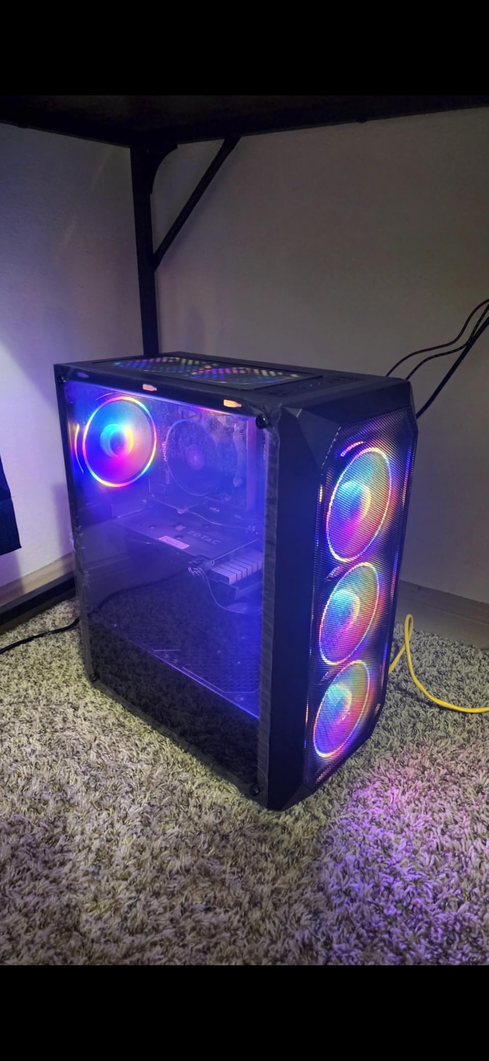 MXZ Gaming PC Computer R5 3600, RTX 4060, 16G DDR4, NVME 500G, A520, 6RGB Fans, Win 11 Pro Ready to use, Gamer Desktop Computer customer photo 1