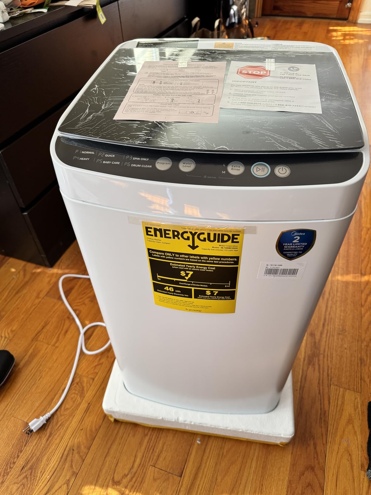 Midea Portable Washing Machine 0.9 Cu.ft for Homes & Apartments, White customer photo 2