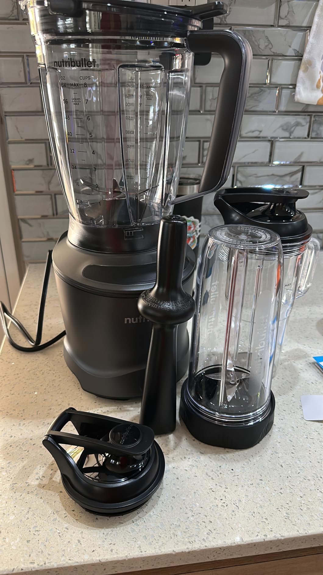 Nutribullet SmartSense Blender Combo, 1400W, 64oz Pitcher, 32oz & 24oz Cups, 5-Speed, Matte Black, NBF50700AK customer photo 2