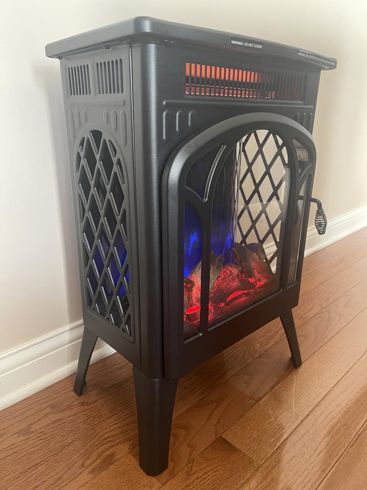 Electric Fireplace Stove, Fast Heating, 1500W X Infrared Fireplace Heater with 8H Timer, Remote Control, Freestanding Stove with Adjustable 3D Flame Overheat Protection, Indoor Fireplace customer photo 1