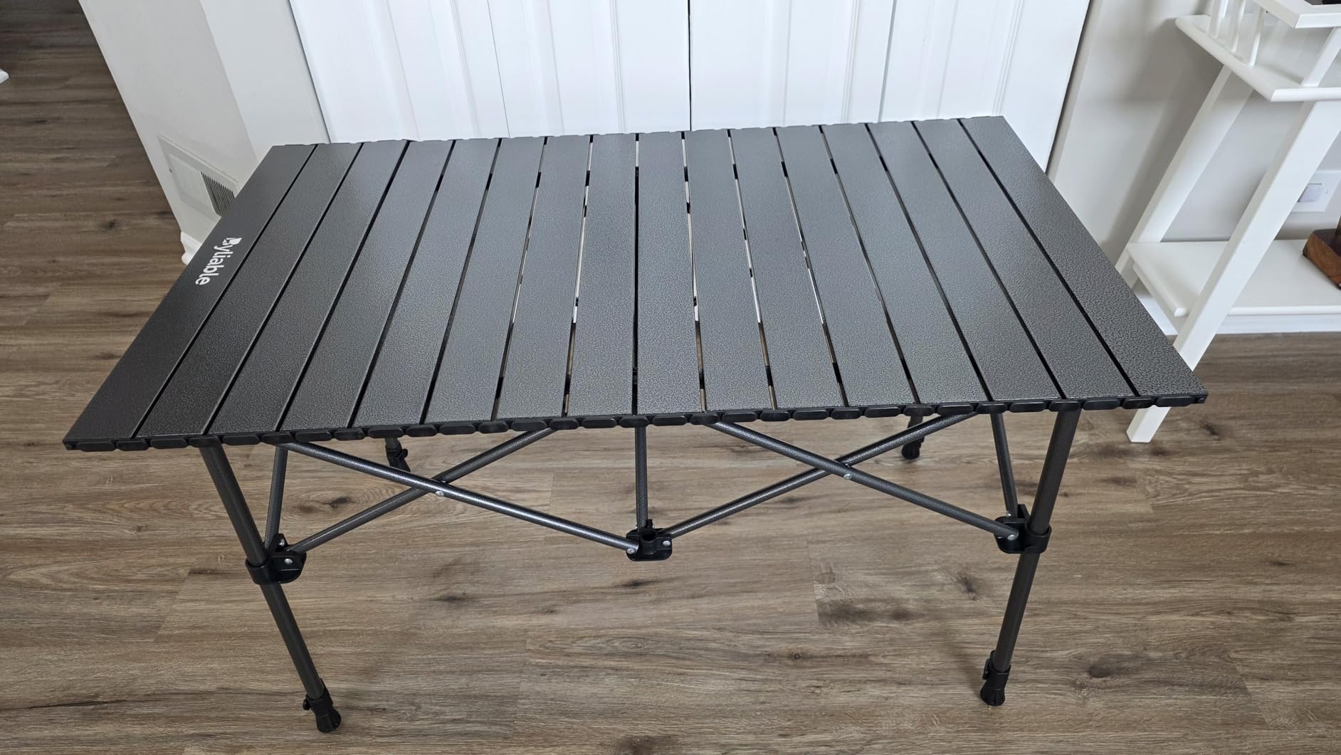 Folding Camping Table, Portable Aluminum Adjustable Height, Roll-Up Camp Lightweight table with Carry Bag, 9 lb Weight, 21.7