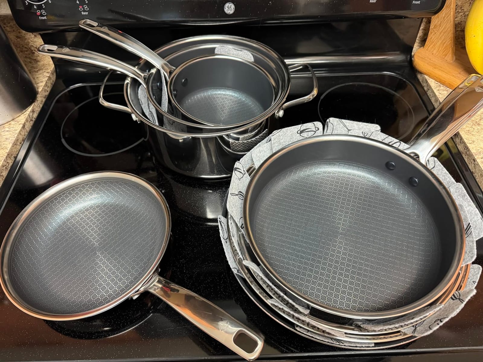 Blue Diamond Hybrid 12 Piece Stainless Steel Nonstick Cookware Set | PFAS-Free Ceramic Nonstick Pots & Pans, Diamond Bond, Induction & All Cooktop Ready, Dishwasher and Oven Safe, Glass Lids customer photo 2