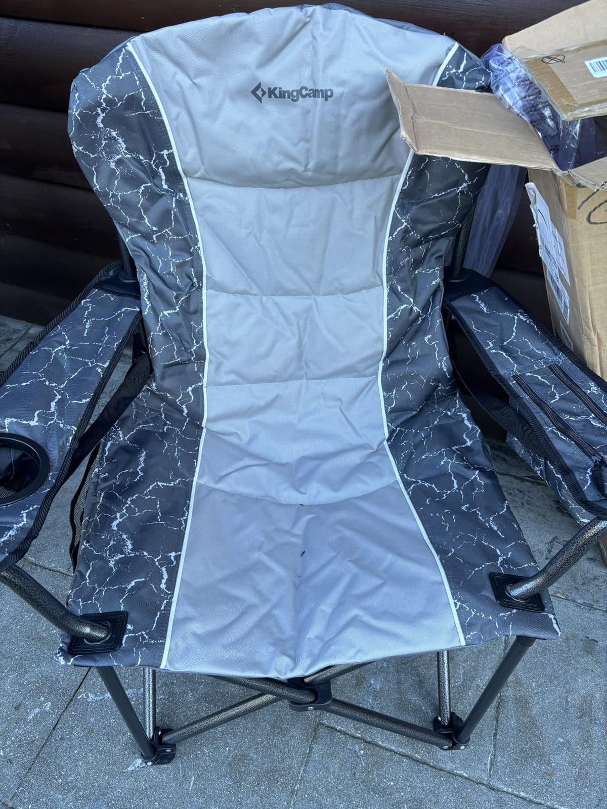 KingCamp Oversized Camping Chairs, 550lb Heavy Duty with Lumbar Support | 2 Pack Folding Chairs with Padded Seat, Cooler Bag & Cup Holder for Camp, Fishing, Sports Event, Backyard, Patio, Lawn customer photo 2
