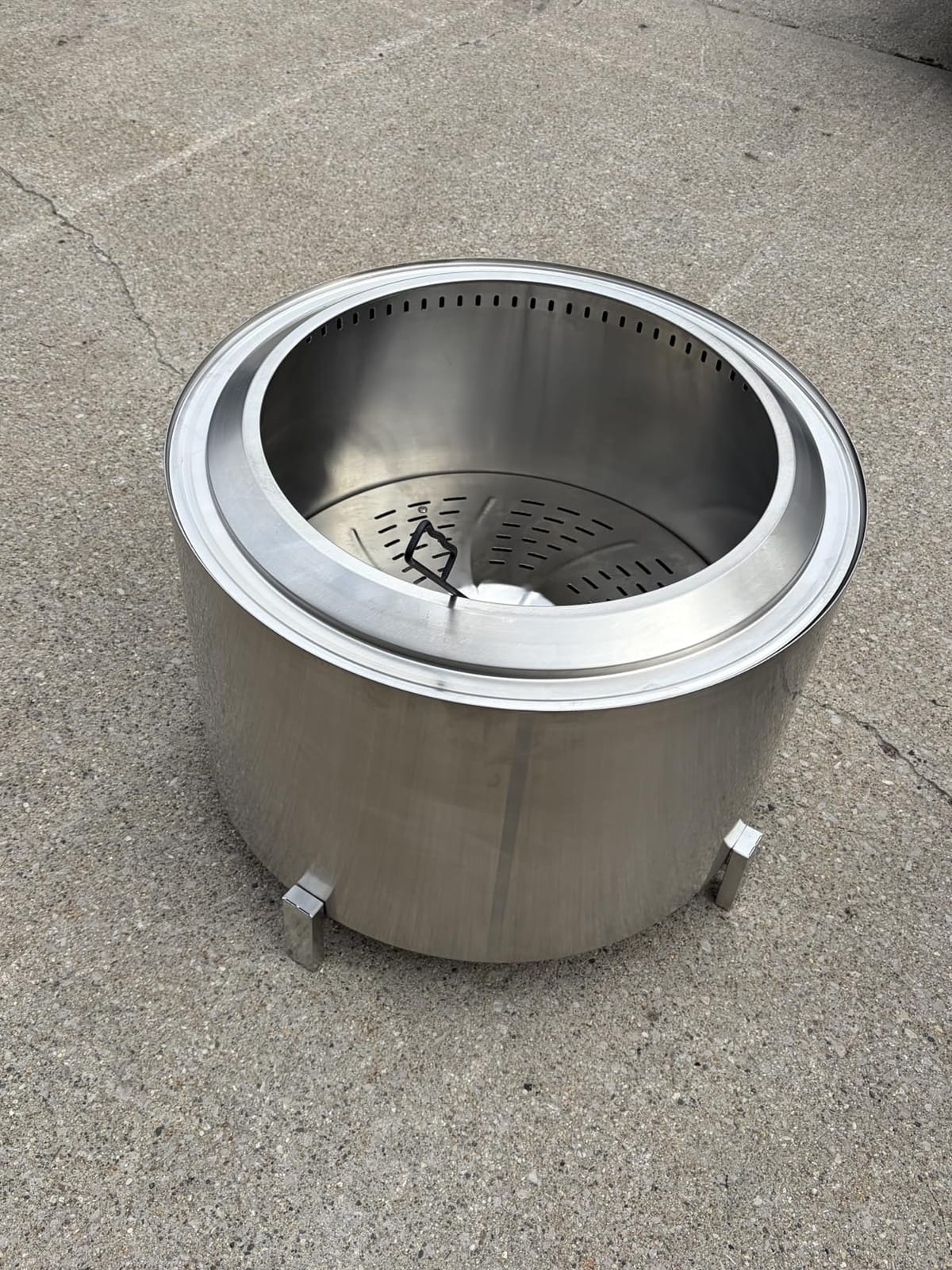 OutVue 27 Inch Stainless Steel Smokeless Fire Pit with Waterproof Cover | Outdoor Smokeless Firepit with Fire Poker, Wood Burning Fire Pits for Bonfire, Camping, Low Smoke Firepit for Outside customer photo 2