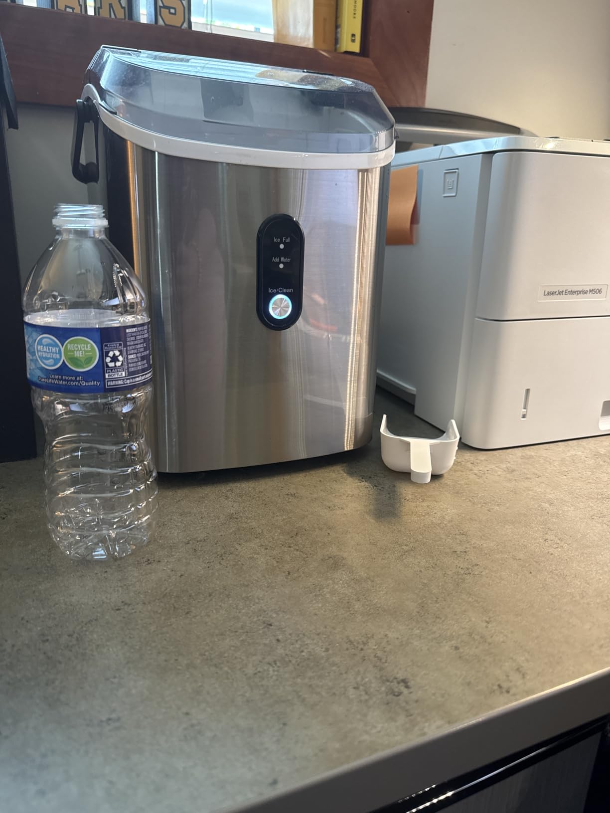 Antarctic Star Nugget Ice Maker Countertop with Soft Chewable Ice, Portable Sonic Ice Maker with Basket and Scoop, Removable Top Cover, Auto-Cleaning for Home/Party/RV/Camping (Stainless Steel Silver) customer photo 2
