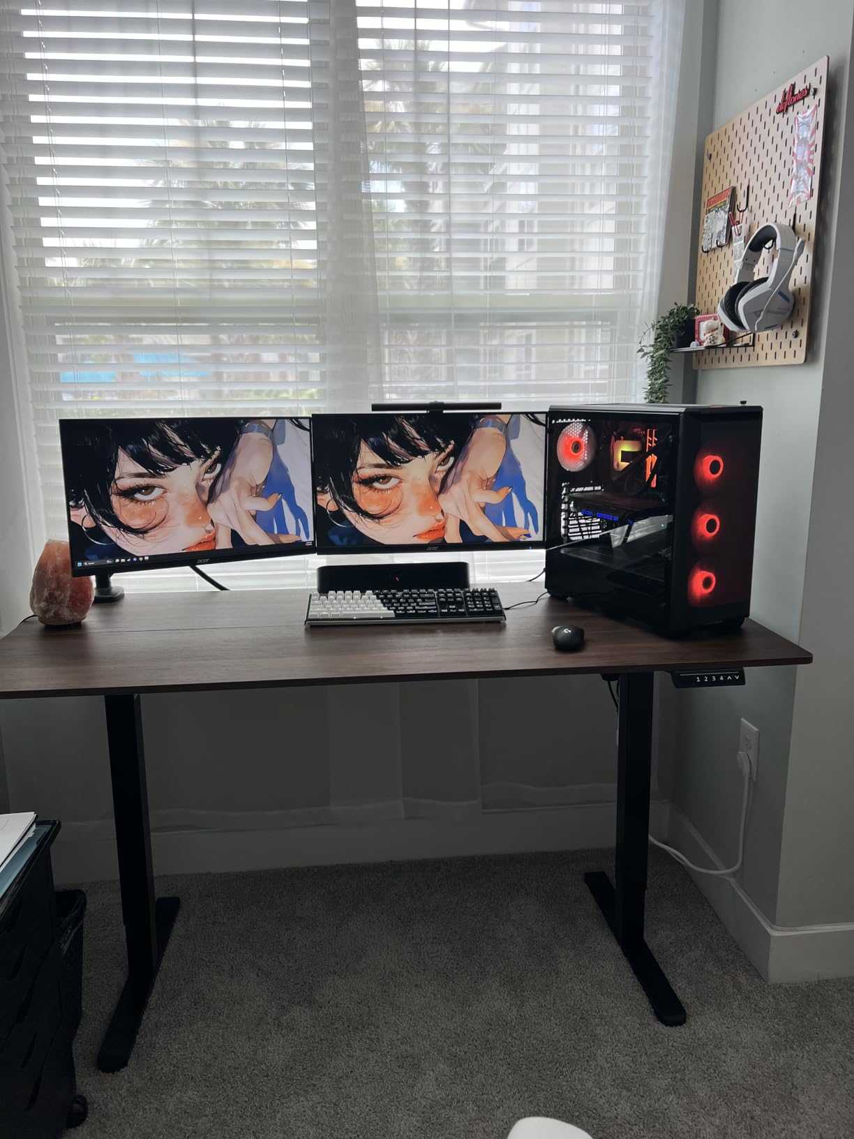 HUANUO 63x28 Inch Electric Standing Desk, Height Adjustable, Black | 176 Lbs Capacity, Smooth Home Office Desk, 4 Memory Presets & Headphone Hooks, 28.3-46.5 Inch Height Range, Easy to assemble customer photo 2