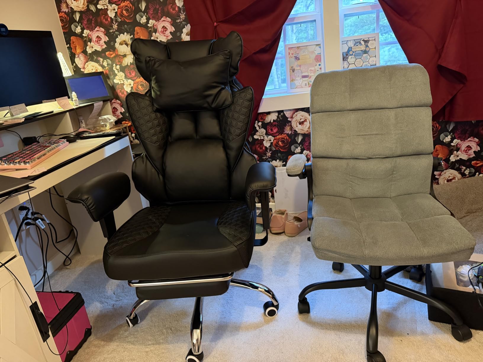 GTPLAYER Big and Tall Gaming Chair 400lbs Heavy Duty Office Chair with Foot Rest and Ergonomic Pocket Spring Lumbar Support High Back 3D Saddle Shaped Cushion for Back Pain Relief Matte-Black customer photo 1