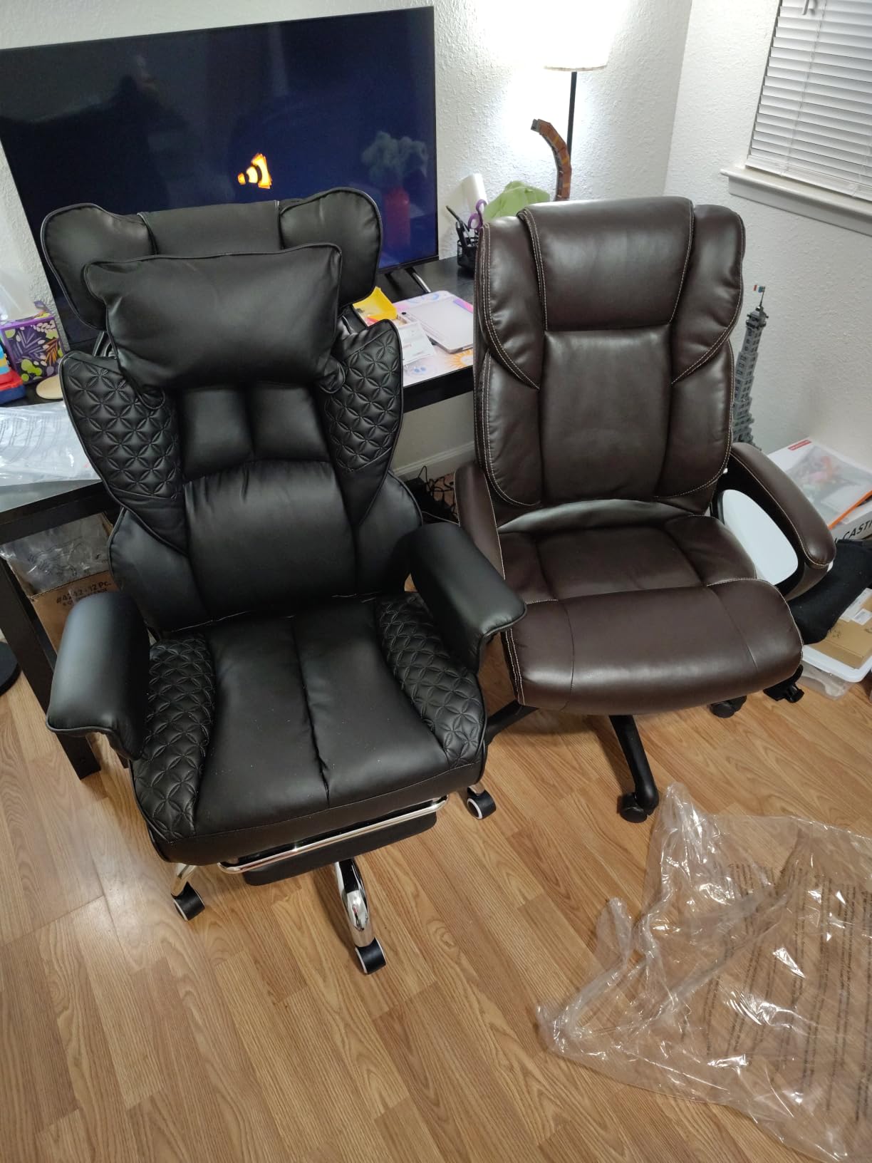 GTPLAYER Big and Tall Gaming Chair 400lbs Heavy Duty Office Chair with Foot Rest and Ergonomic Pocket Spring Lumbar Support High Back 3D Saddle Shaped Cushion for Back Pain Relief Matte-Black customer photo 2