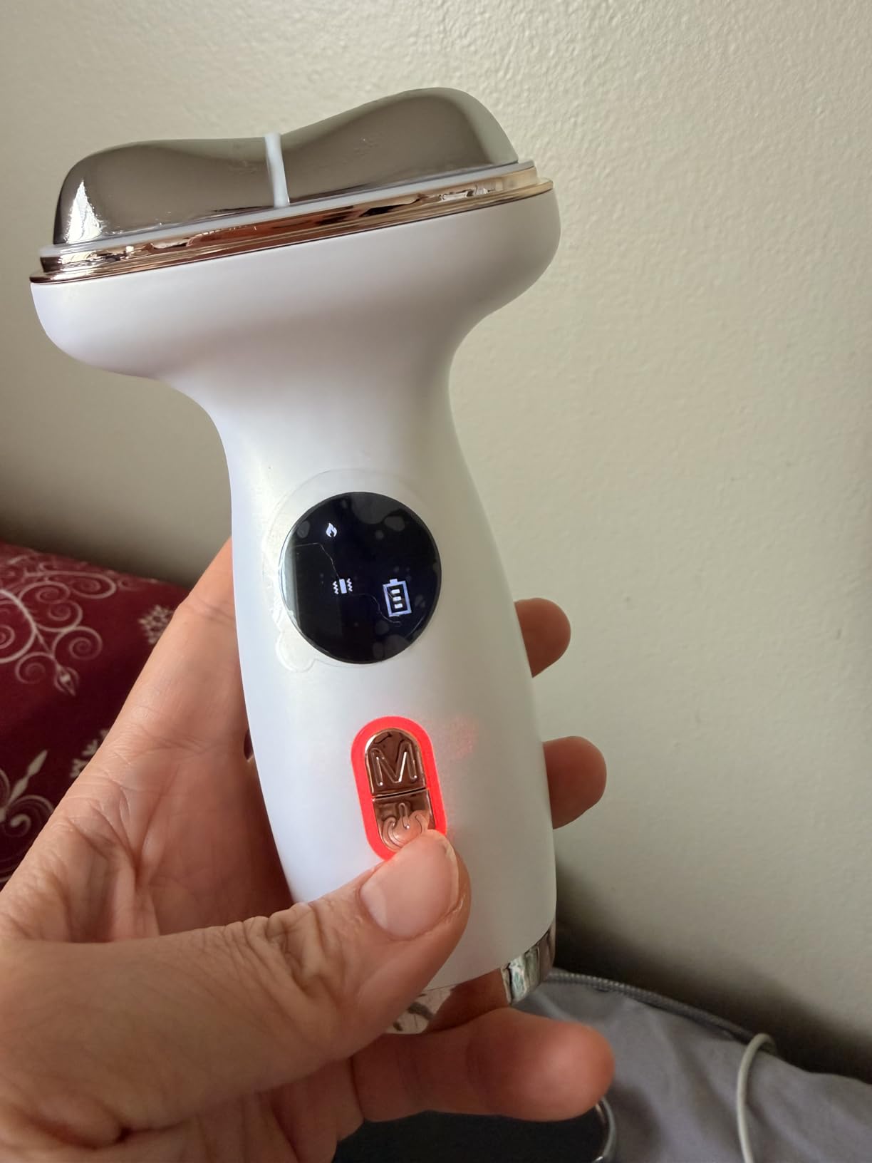 7-in-1 Microcurrent Facial Device, Red Light Face & Neck Massager | 7 LED light modes with hot & cold compress and vibration. AM depuff, PM relax for face, neck & jaw. Face Sculpting, Lifting customer photo 1