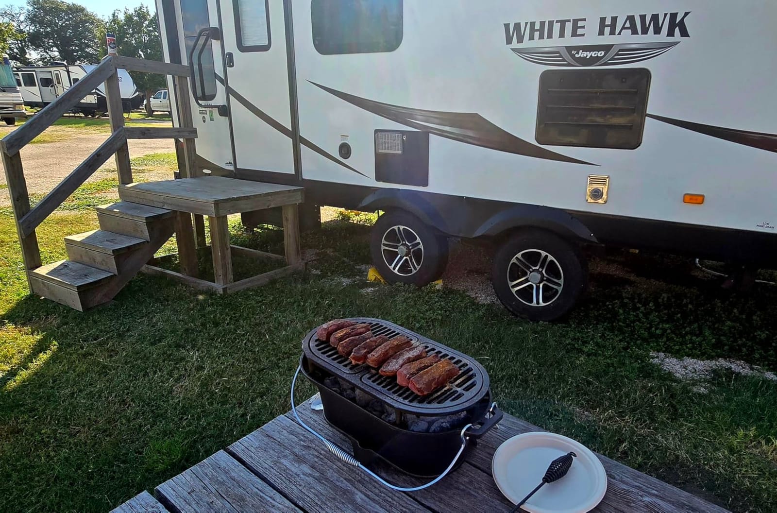 VIVOHOME Rectangle Cast Iron Charcoal Grill with Double-Sided Grate | Portable Outdoor BBQ Grill, Compact Tabletop Grill Stove customer photo 2
