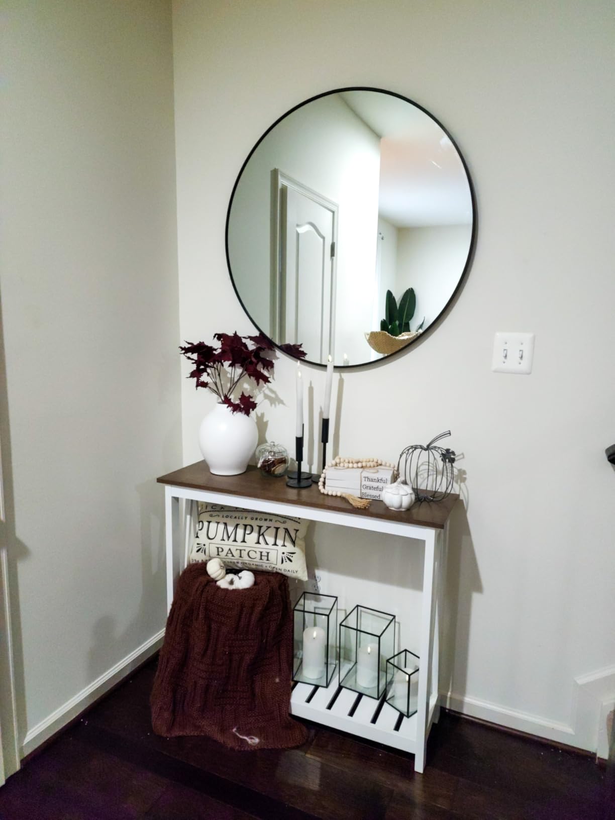 ChooChoo Farmhouse Console Table, Narrow Sofa Table for Entryway, 40 Inch, Rustic Oak & Black customer photo 2
