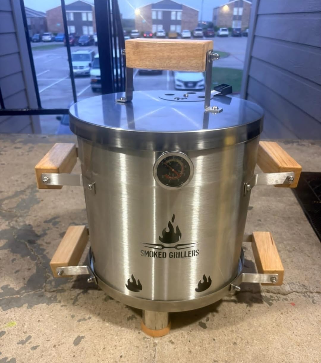 Barrel Smoker Grill Combo | 100% Stainless Steel Barrel | 95% Less Smoke, Even Heat | Easy to Use & Clean - Vertical Smoker Ideal for Balconies and Backyards (MEDIUM-25 LBS) customer photo 1