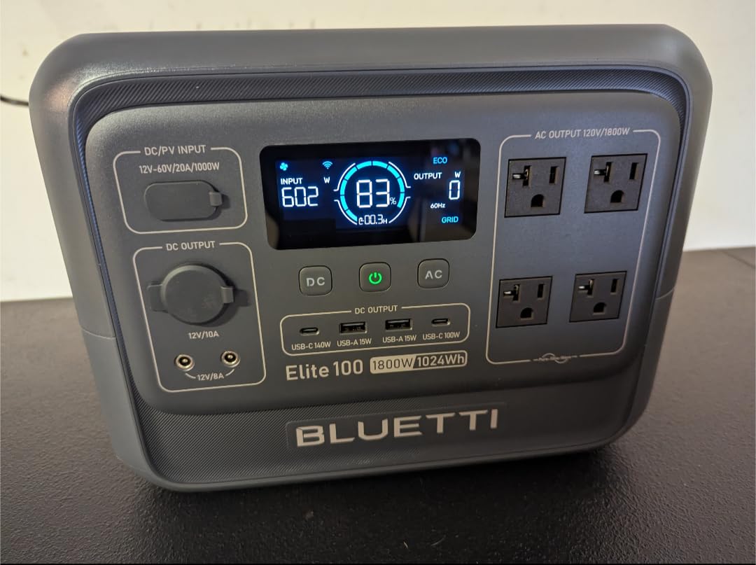 BLUETTI Elite 100 V2 Portable Power Station, 1024Wh LFP Battery Backup w/ 4 1800W AC Ports (3600W Surge), 35% Smaller, Fast Charge and UPS Solar Generator for Camping, Road Trip, Outages, Home Backup customer photo 2