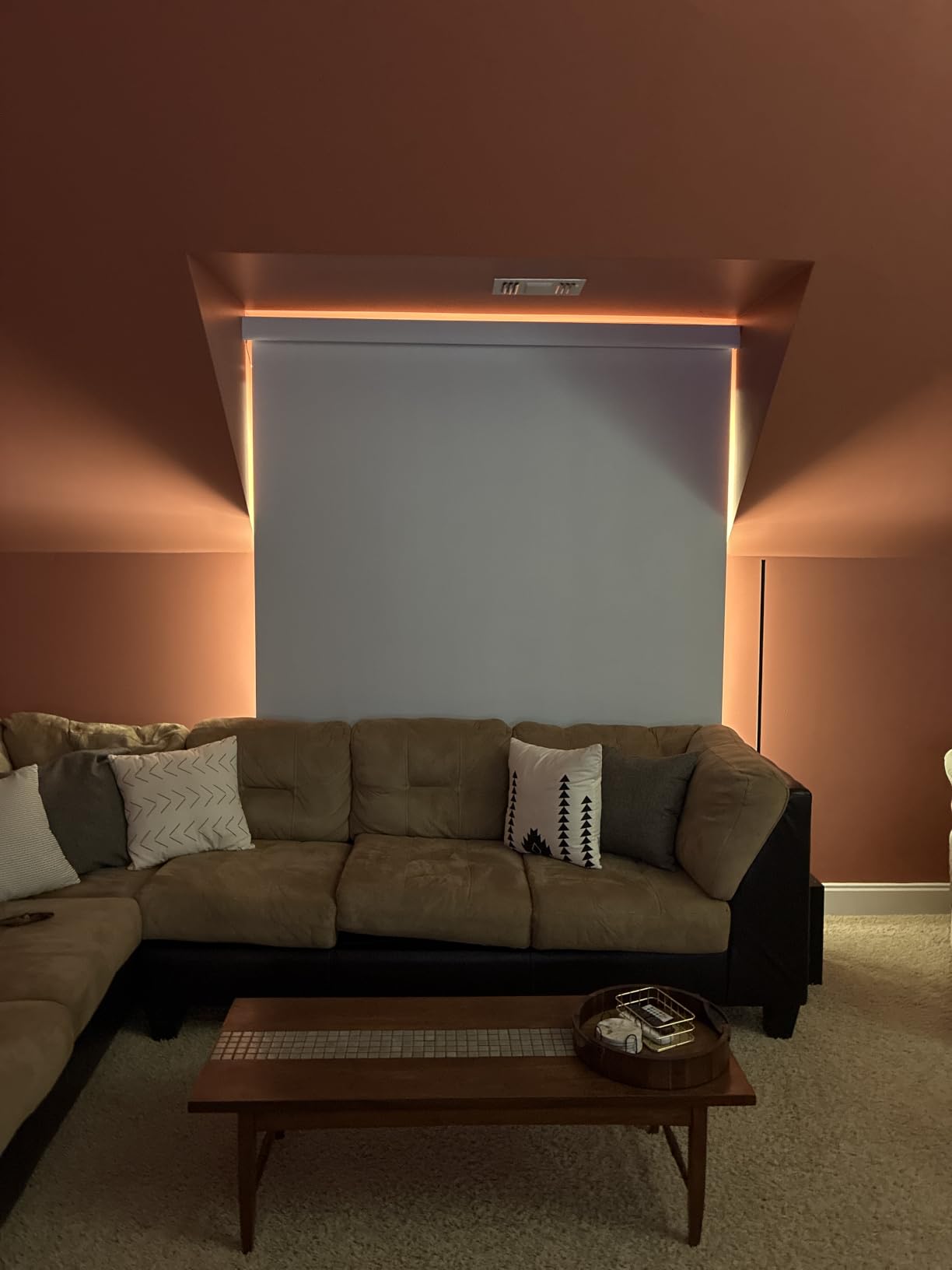 Persilux Smart Motorized Blinds with Remote, No Drill Automatic Roller Shades for Indoor Windows, Blackout Linen Fabric, Electric Blinds for Windows, Weave Blend Smoke C162BO-7, Custom Size customer photo 2